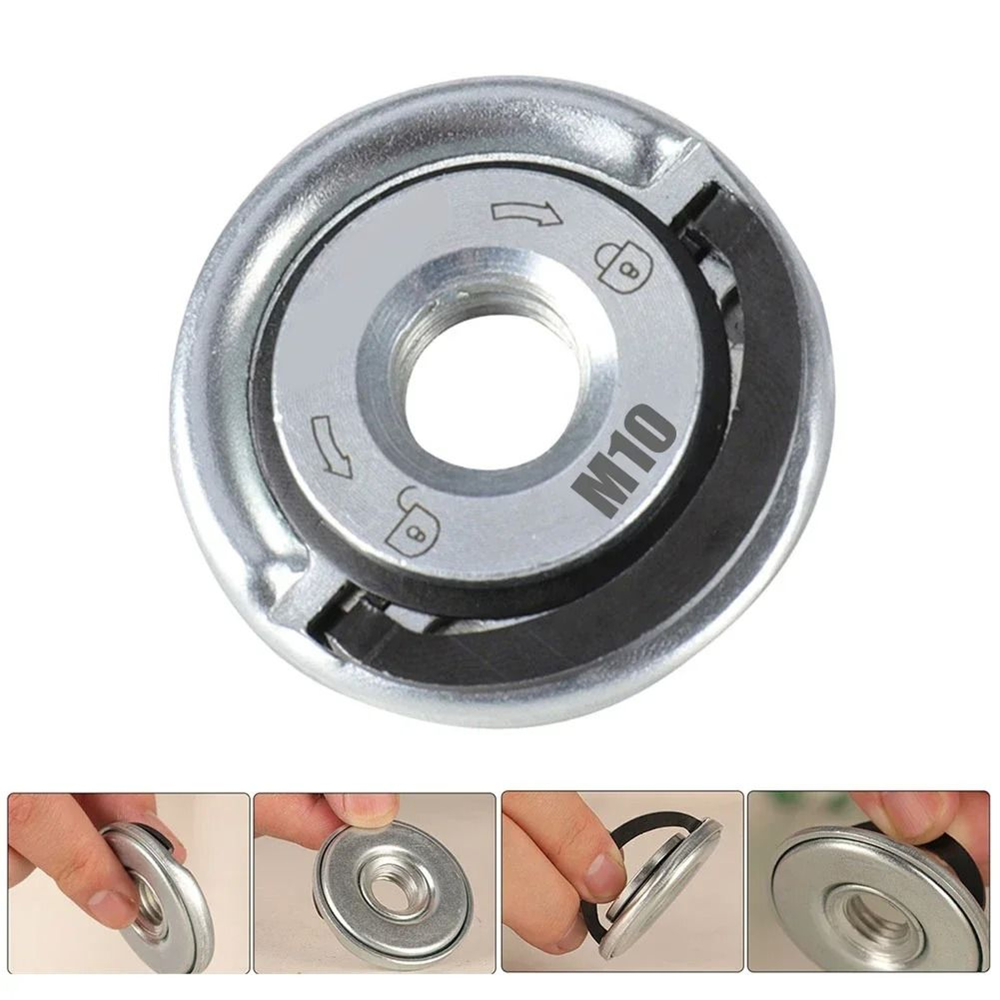 M10 Quick Release SelfLocking Angle Grinder Flange Nut Pressure Plate 3