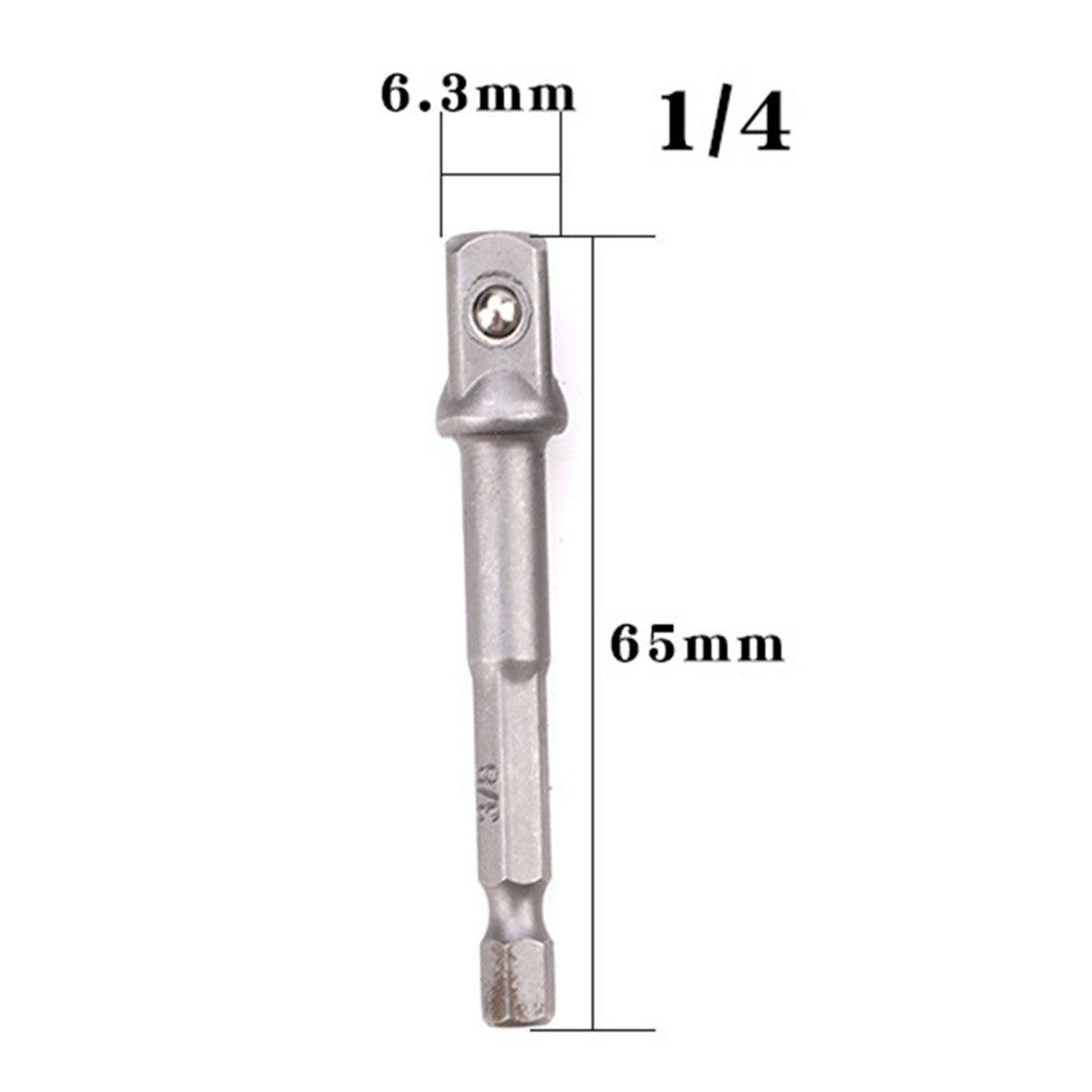 14Inch Hex Shank To Square Drive Socket Adapter Chrome Vanadium Steel 4
