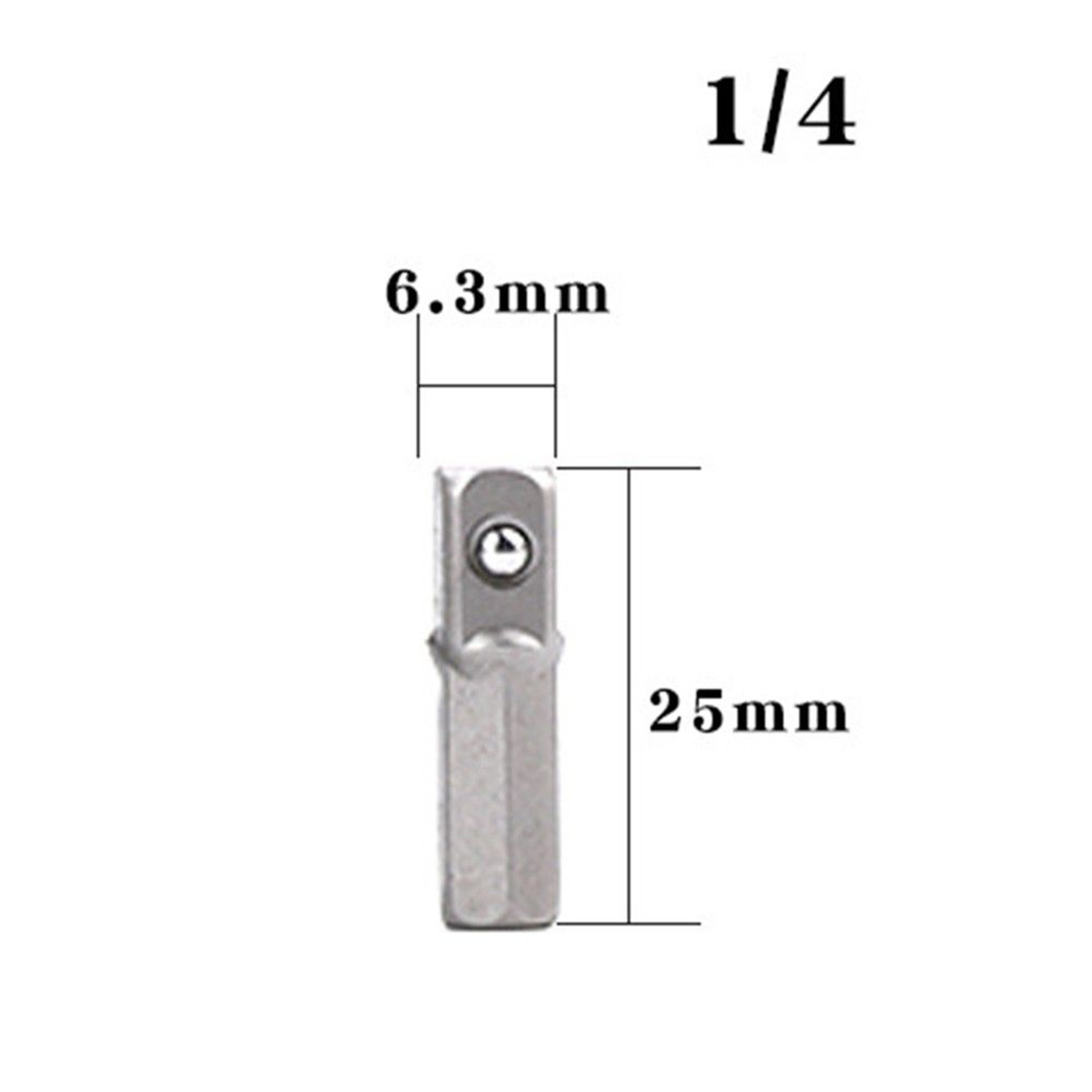 14Inch Hex Shank To Square Drive Socket Adapter Chrome Vanadium Steel 1
