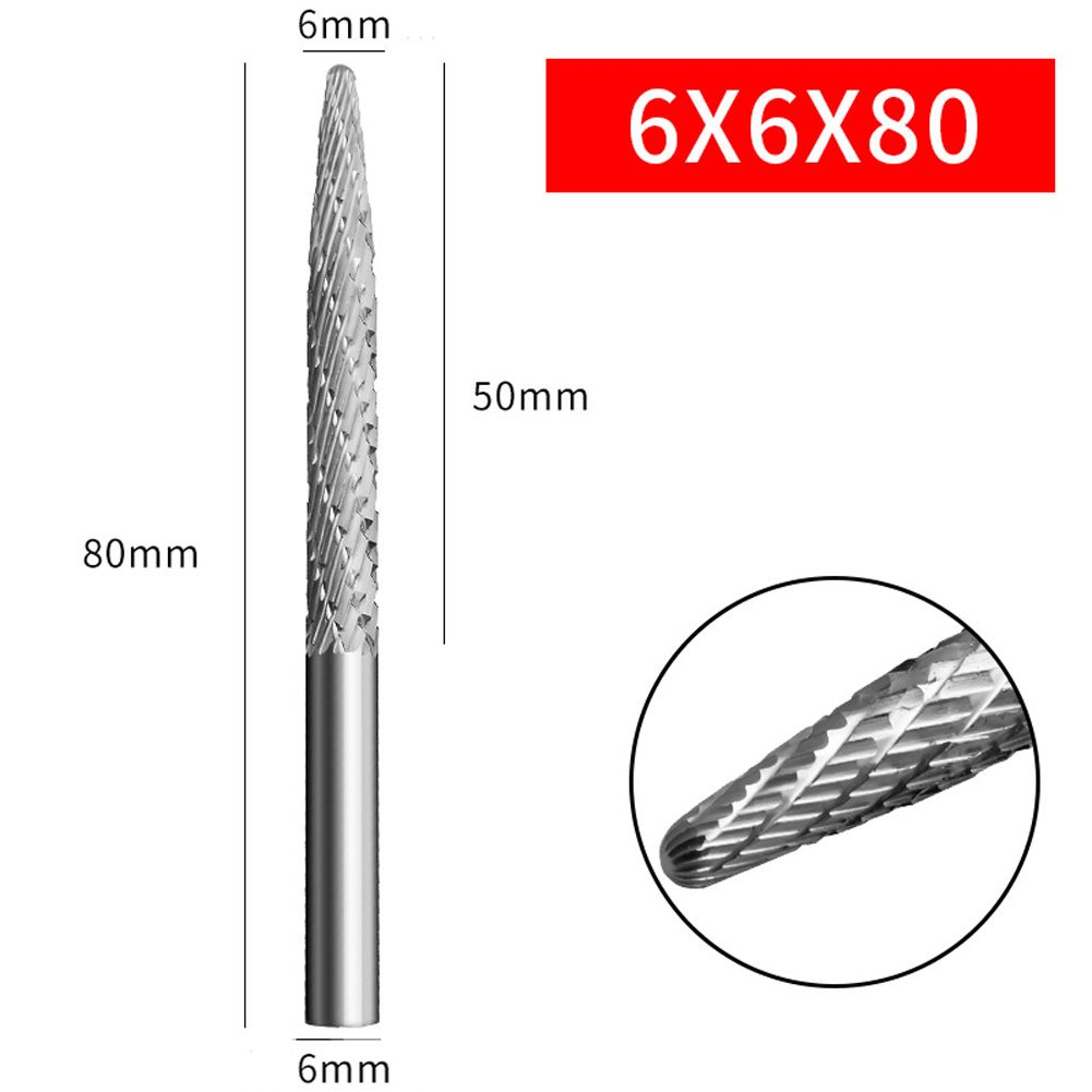 6mm HSS Rotary File Burr For Wood Carving Grinding And Deburring 3