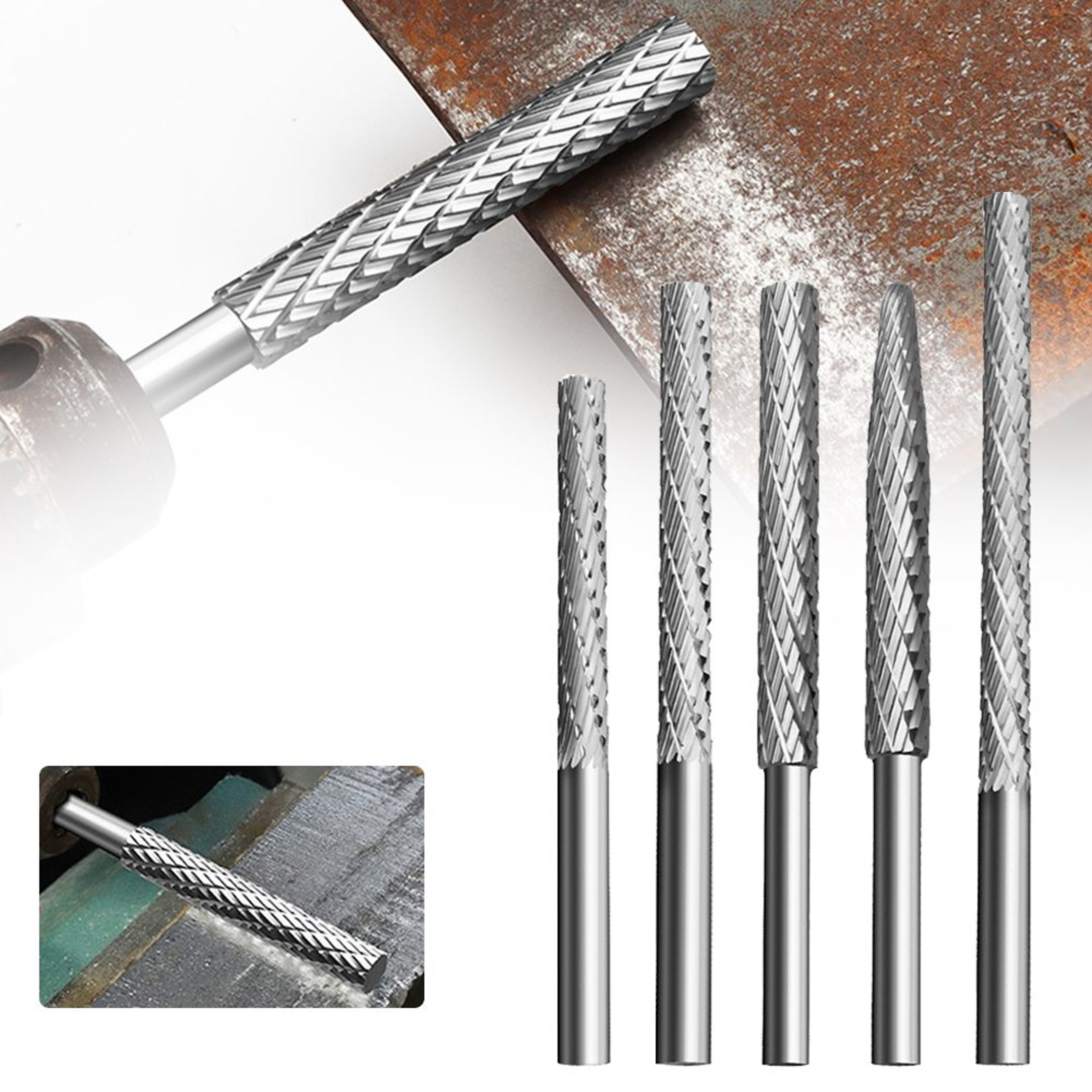 6mm HSS Rotary File Burr For Wood Carving Grinding And Deburring 0