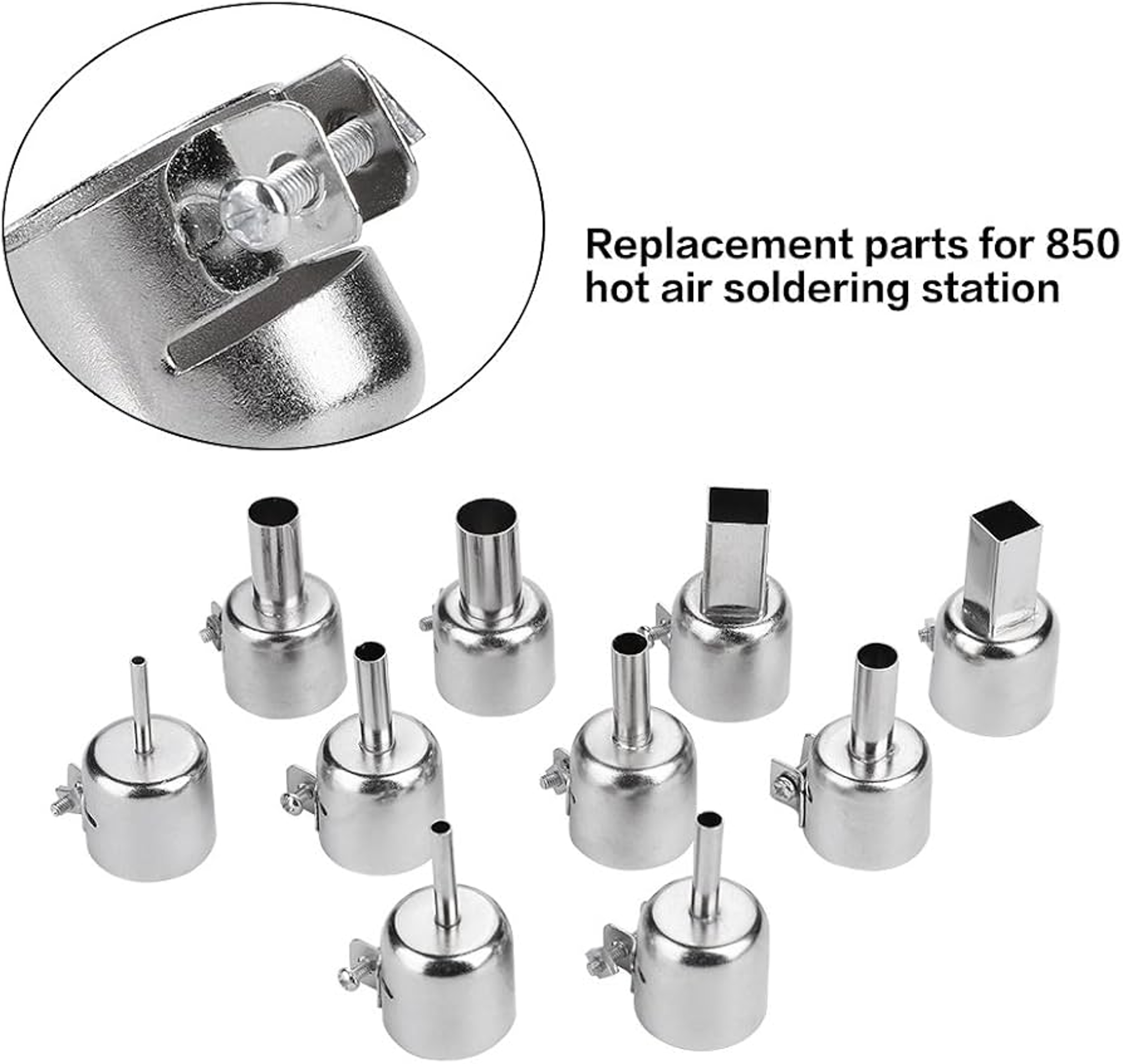 312mm Hot Air Soldering Nozzle With 22mm Mount For 850 852D 898 Stations 1
