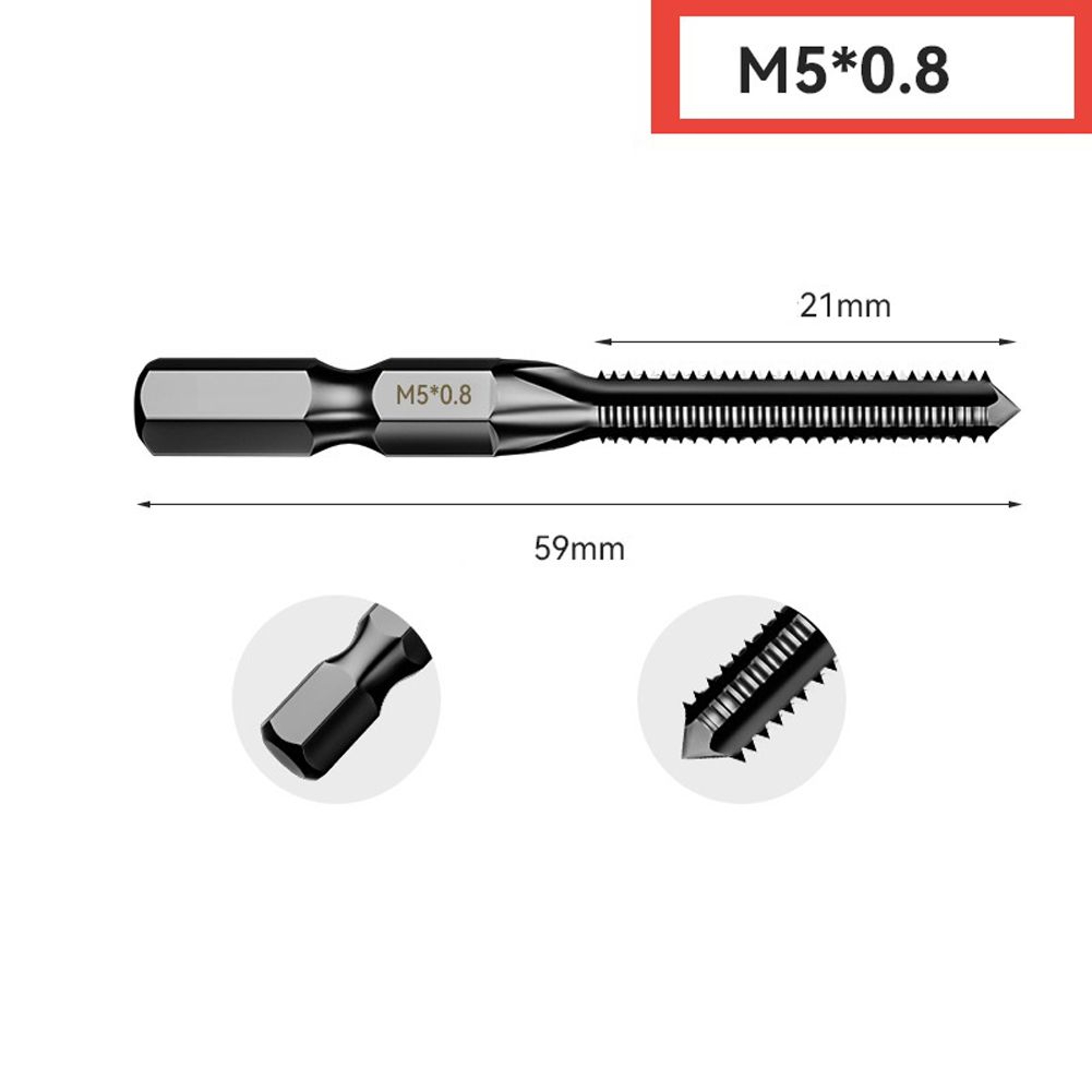 HSS 6542 Hex Shank Metric Thread Tap M25M12 Straight Flute Threading Tool 3