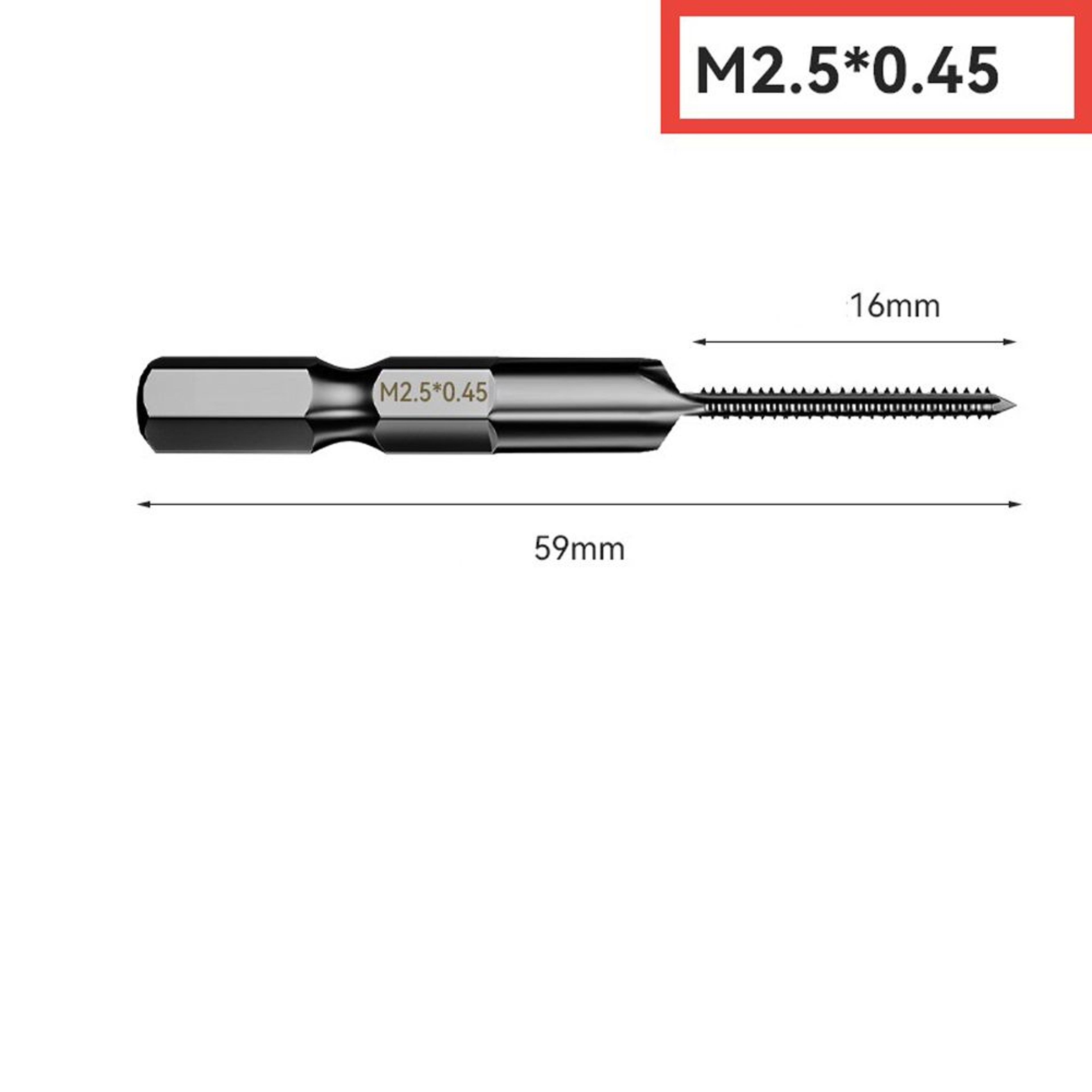 HSS 6542 Hex Shank Metric Thread Tap M25M12 Straight Flute Threading Tool 1
