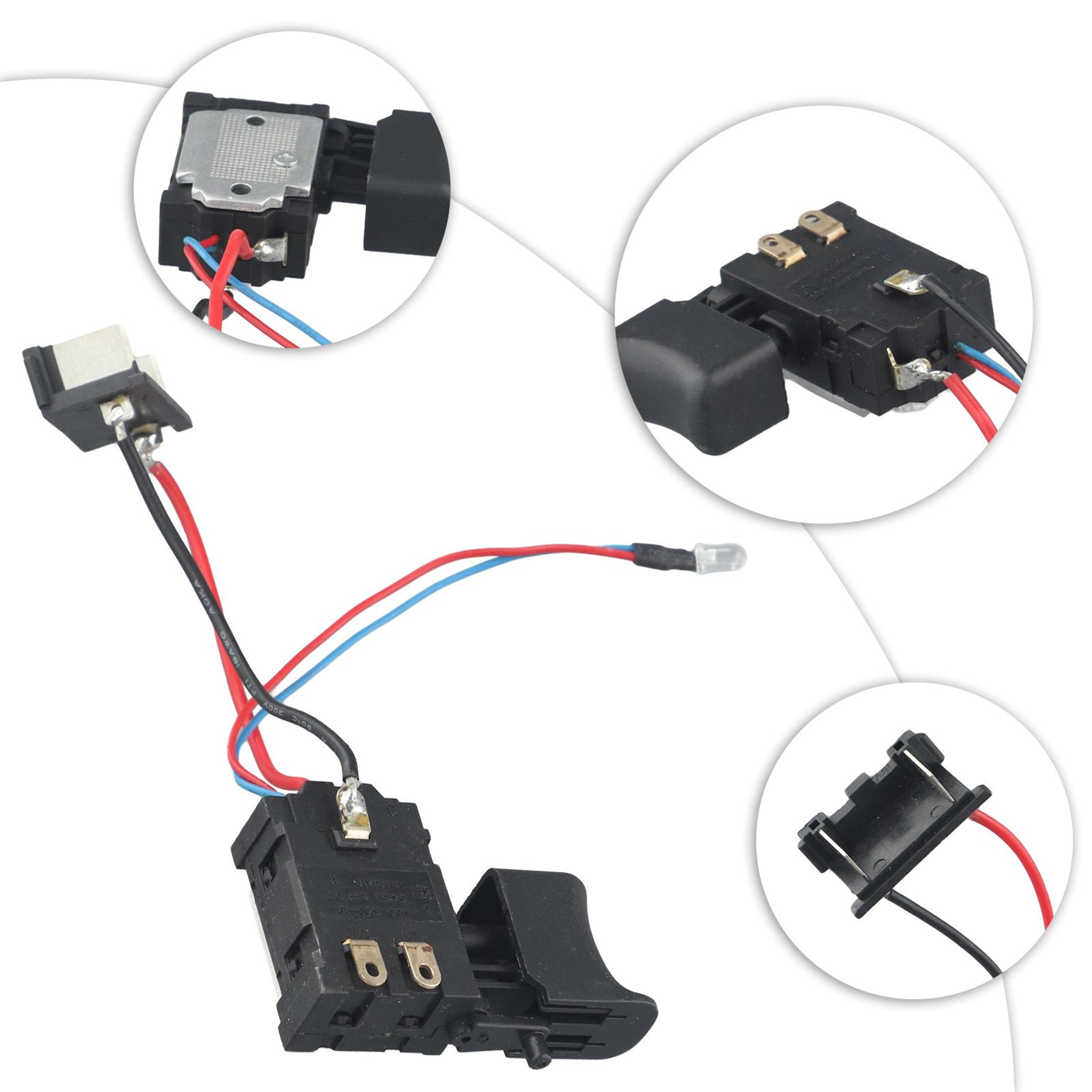 18V 21V Cordless Drill Variable Speed Trigger Switch Replacement With Lock Control 4
