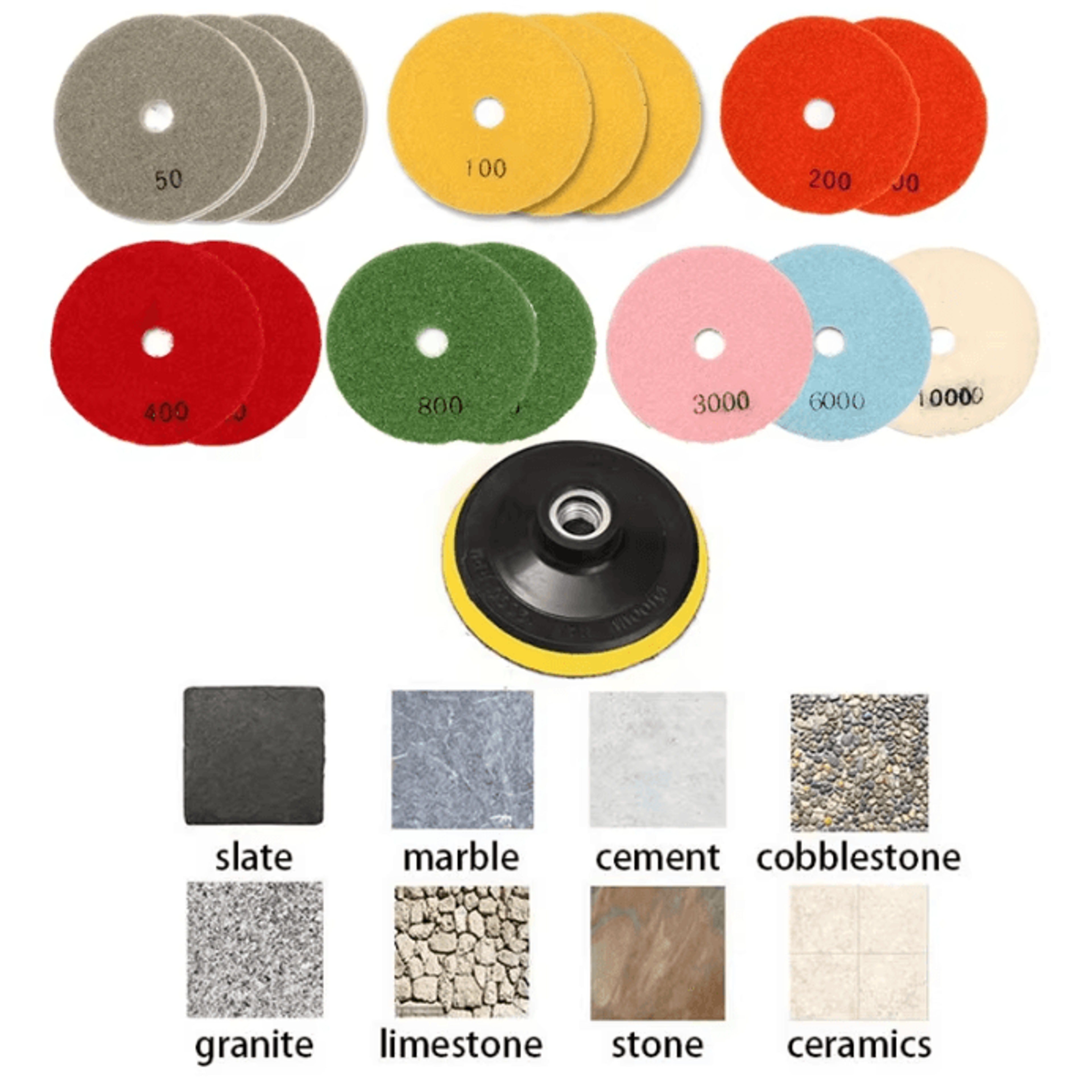4Inch 100mm Wet Diamond Polishing Pad For Concrete Granite And Marble 0