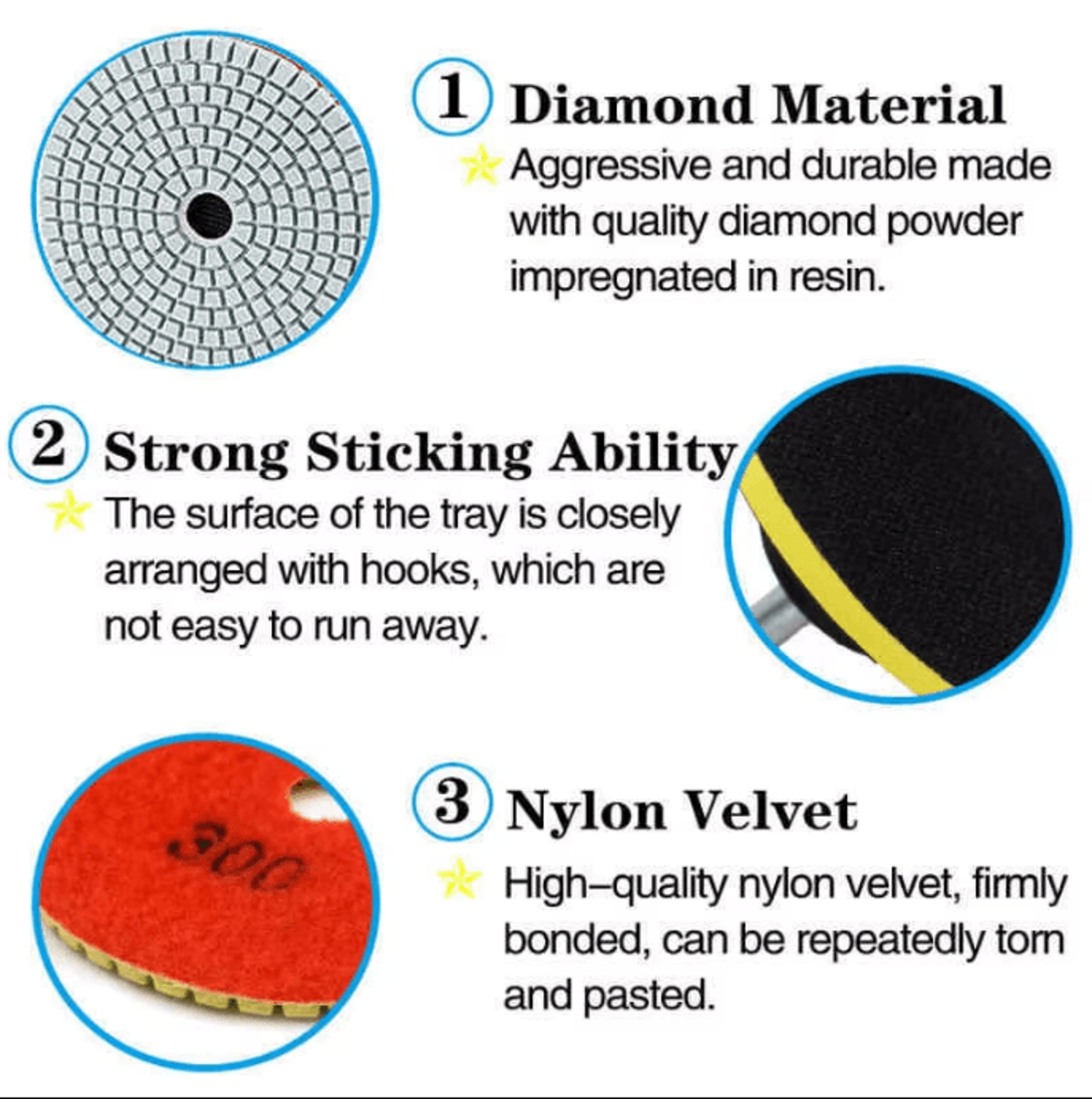 4Inch 100mm Wet Diamond Polishing Pad For Concrete Granite And Marble 1
