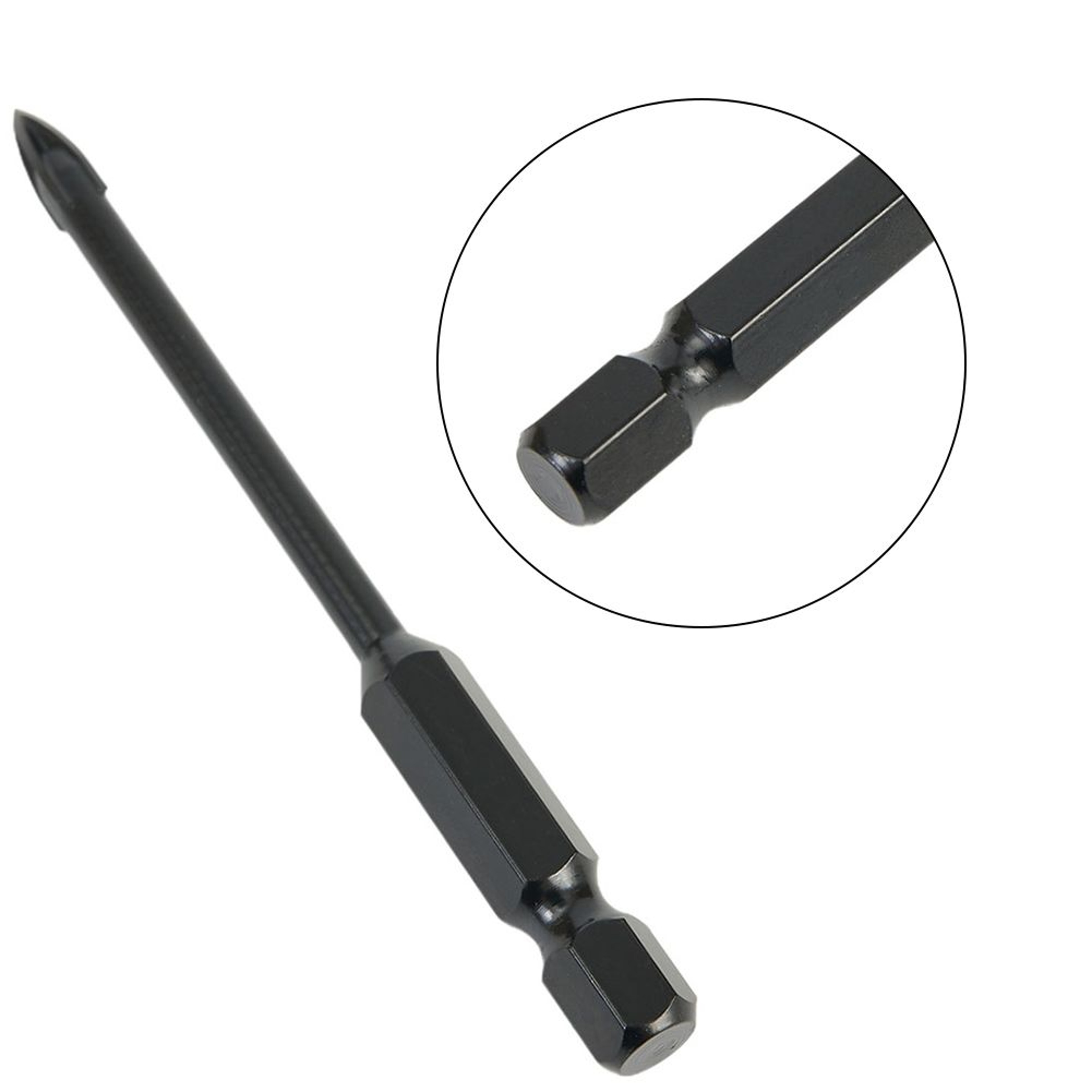 MultiPurpose Cross Tip Hex Shank Drill Bit For Tile Glass Ceramic And Concrete 8