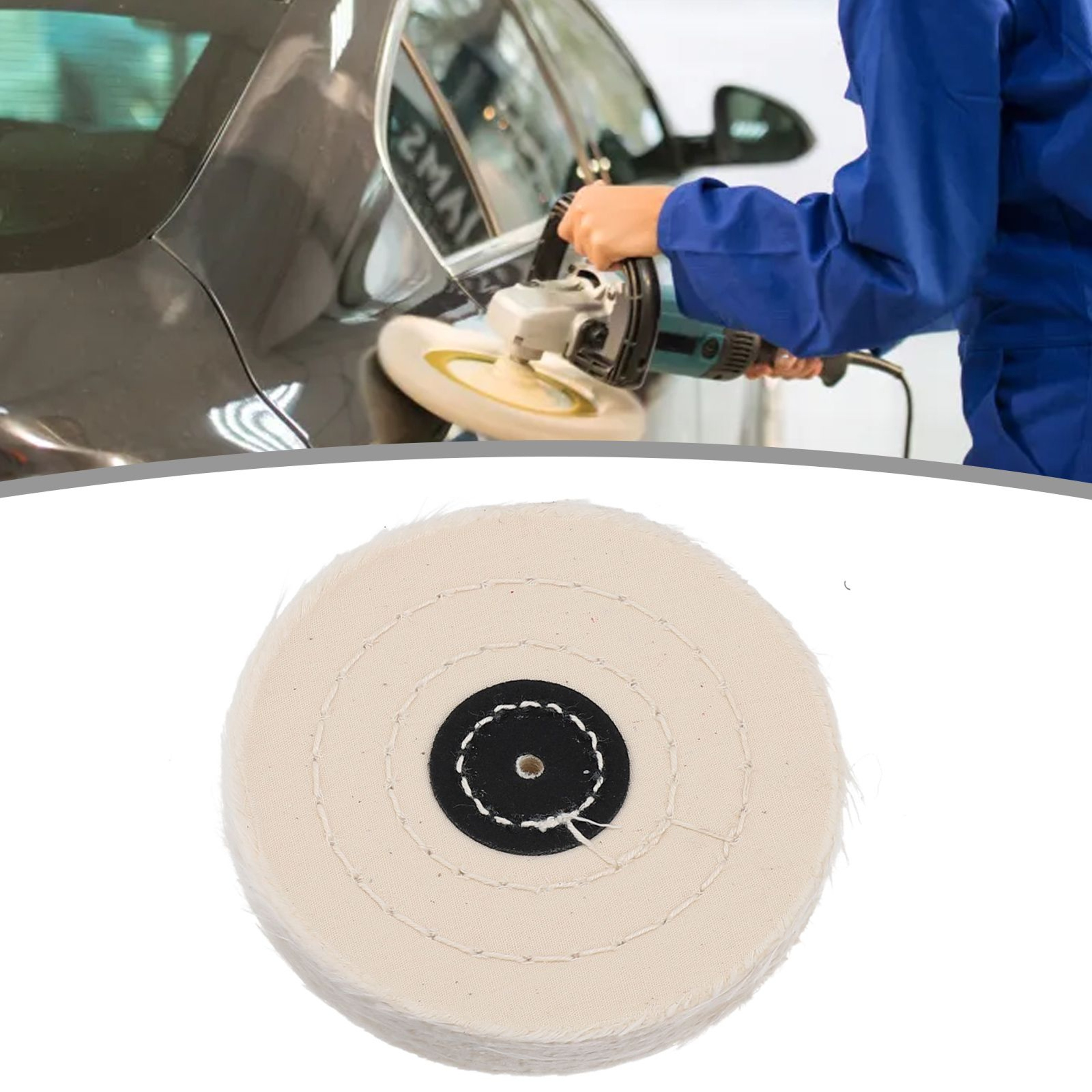 White Cotton Buffing Polishing Wheel 28 Inch For Metal Jewelry And Stainless Steel 3