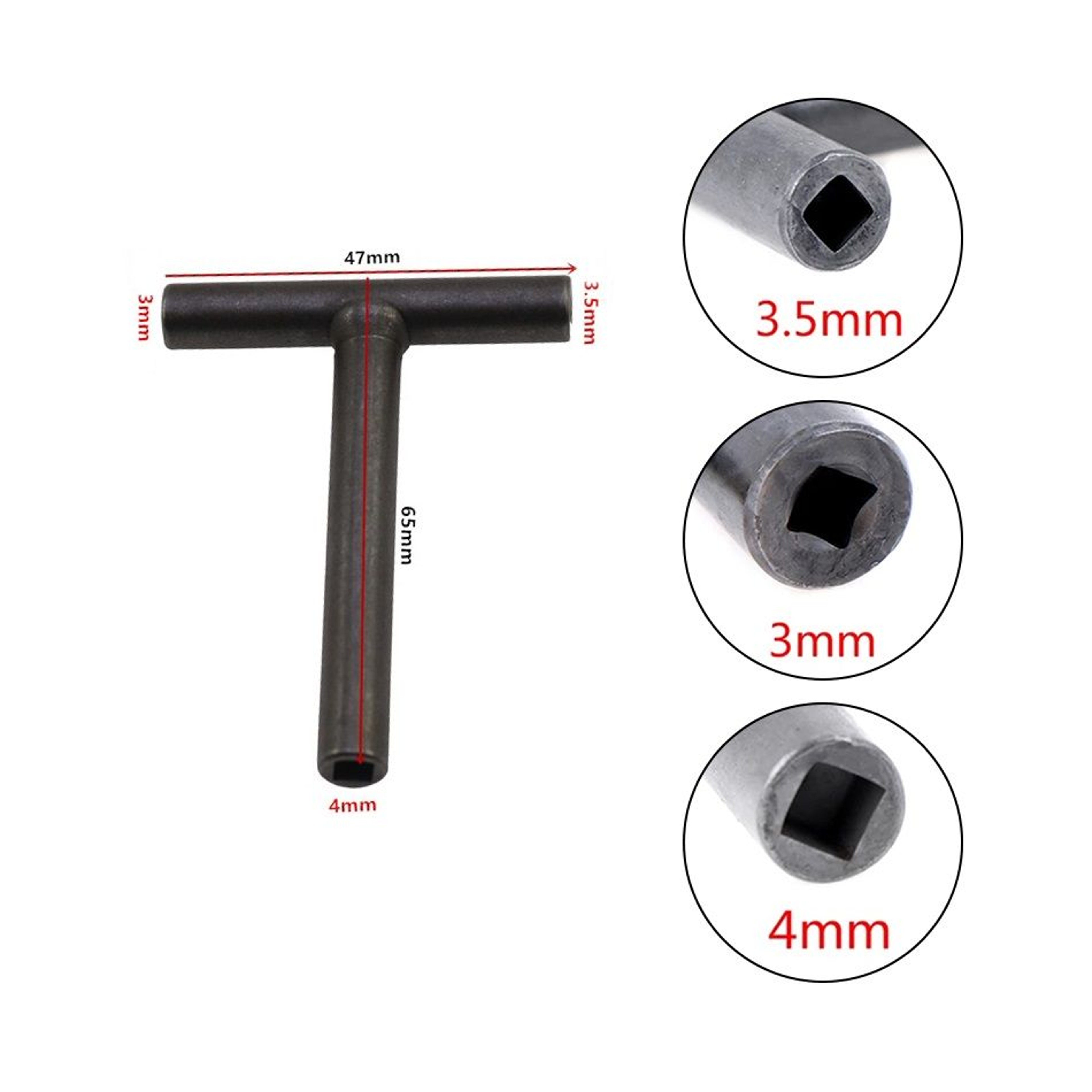 THandle Motorcycle Valve Adjustment Wrench 3mm 35mm 4mm Square Drive 3