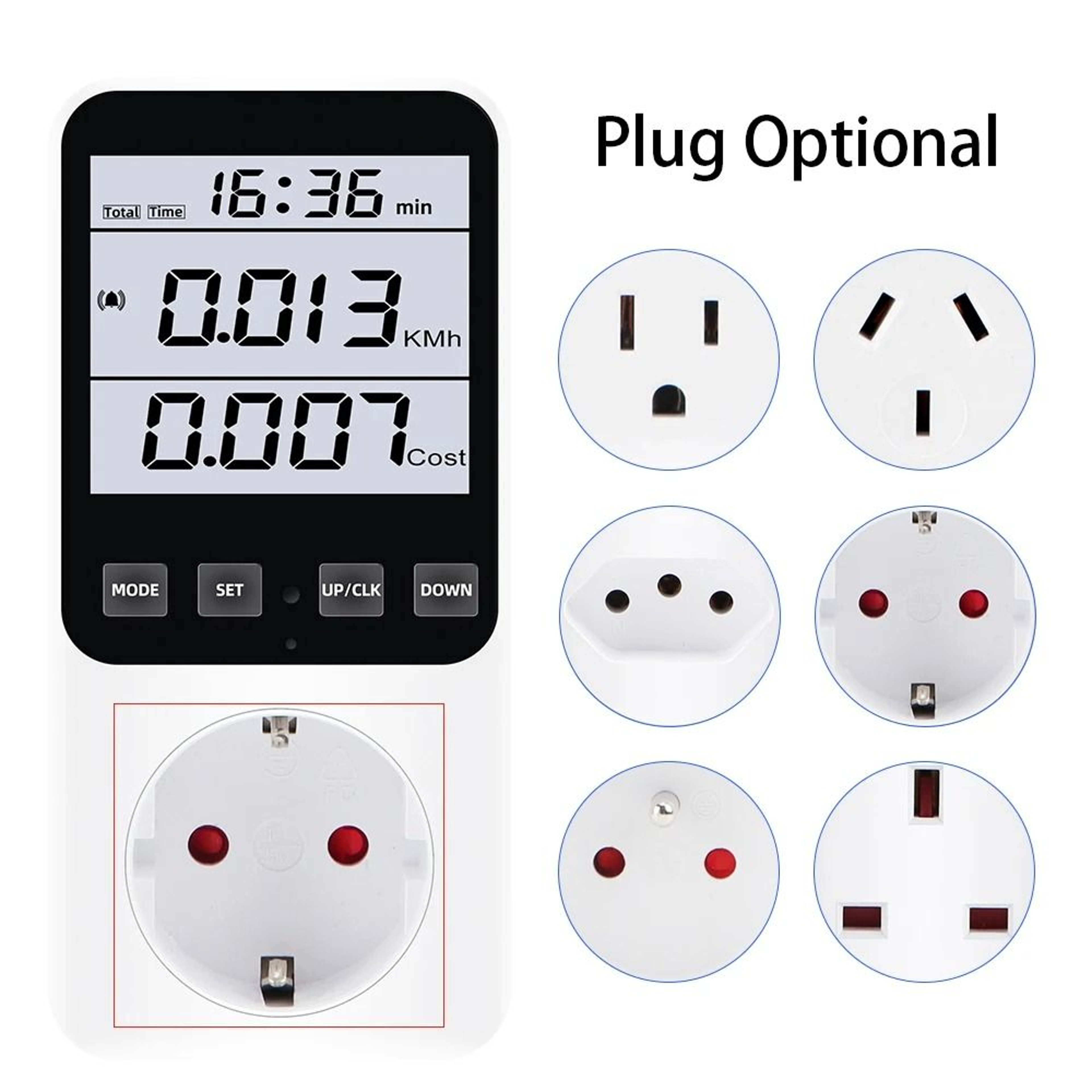 Digital LCD Wattmeter US Plug Power Energy Consumption Monitor 2