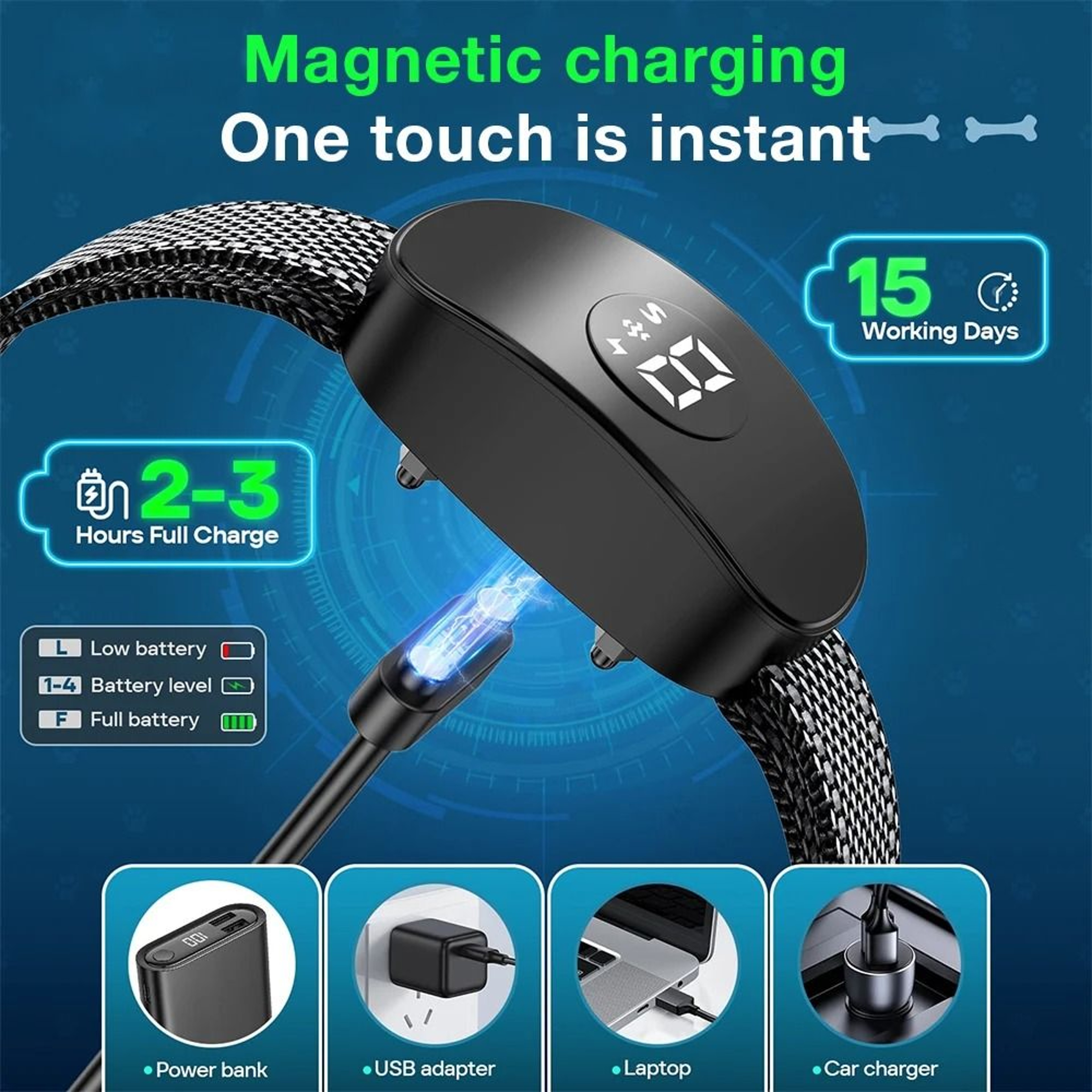 IP67 Waterproof Automatic Dog Bark Collar With 4 Training Modes And 8 Sensitivity Levels 4