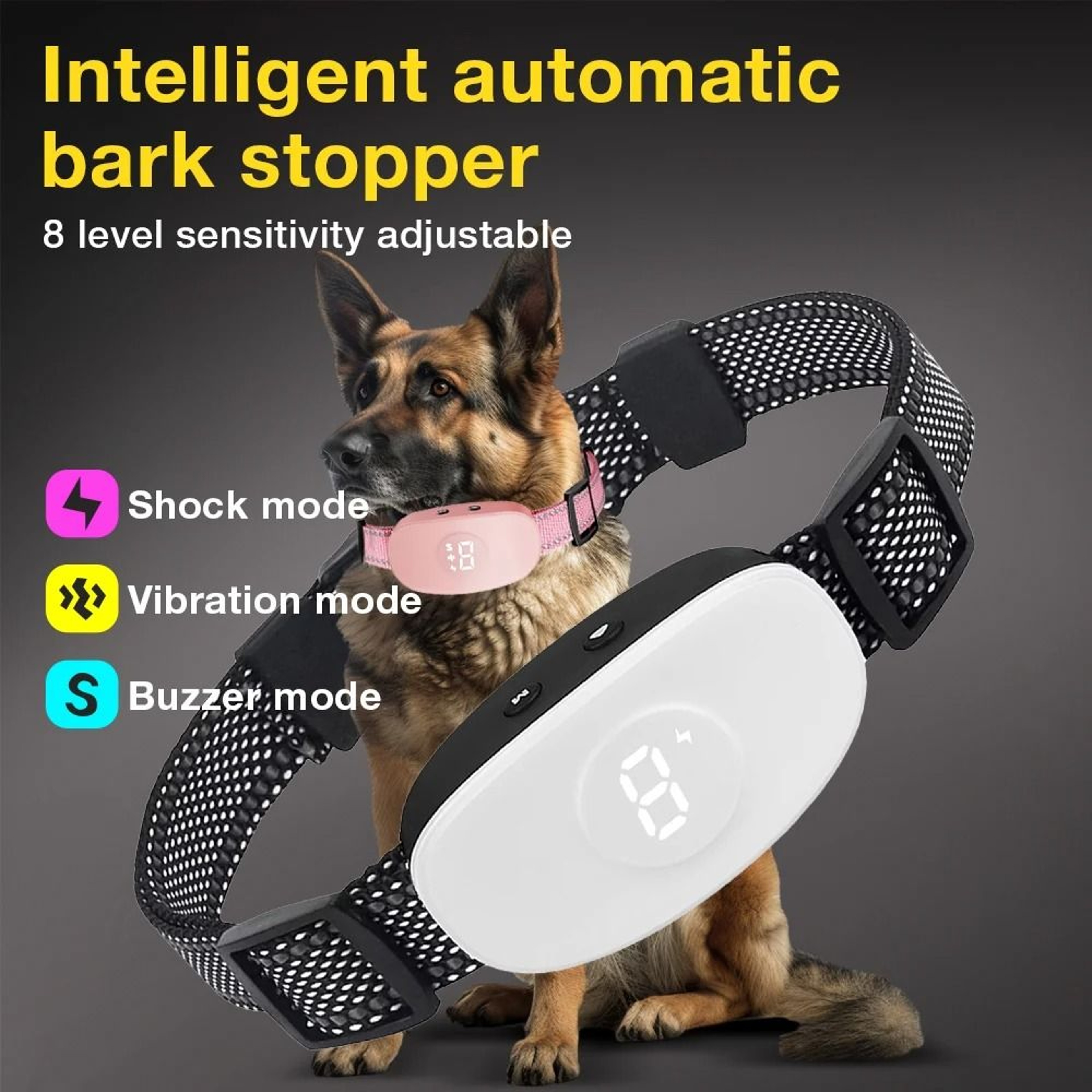 IP67 Waterproof Automatic Dog Bark Collar With 4 Training Modes And 8 Sensitivity Levels 0