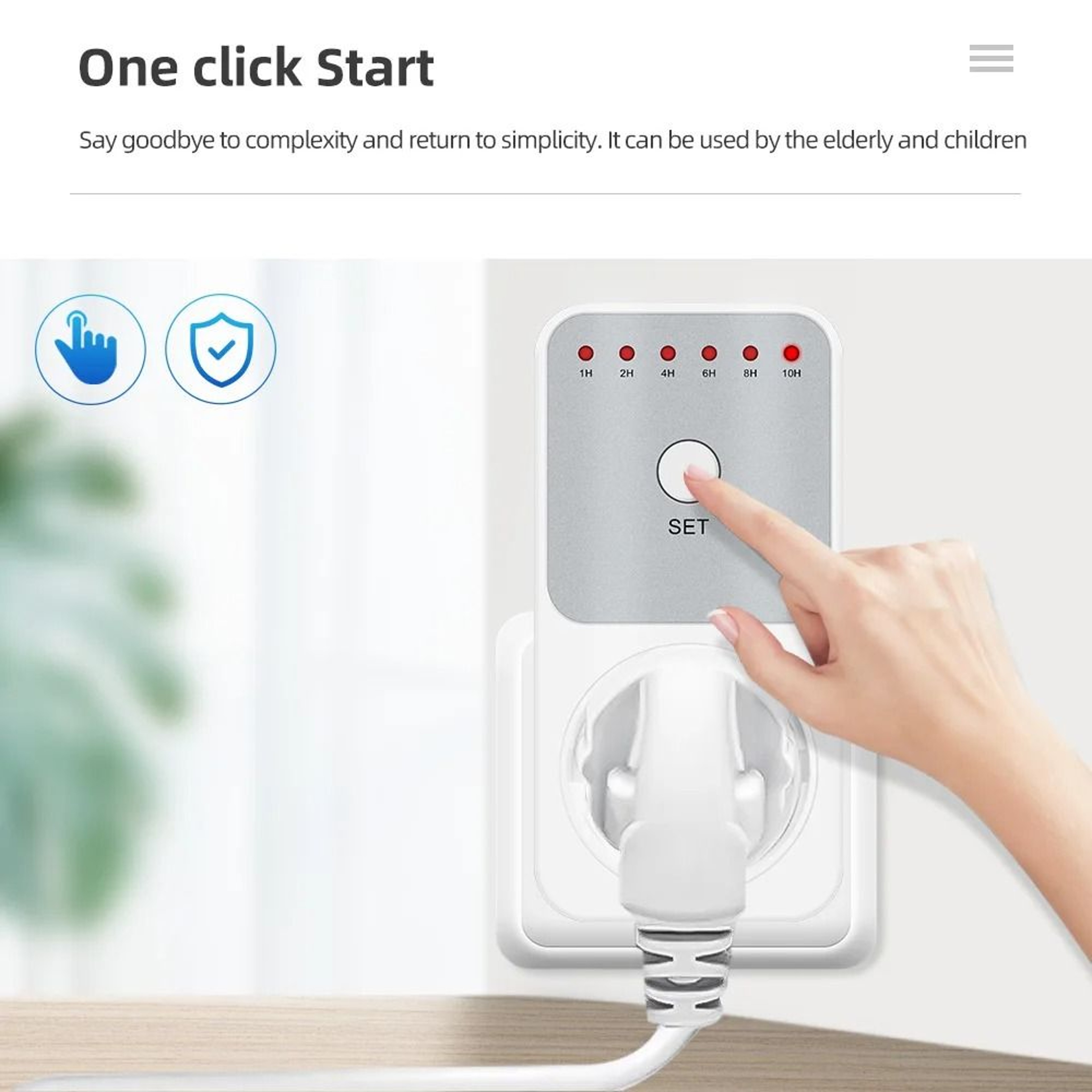 10Hour Electronic Countdown Timer Socket PlugIn Power Control Switch 3