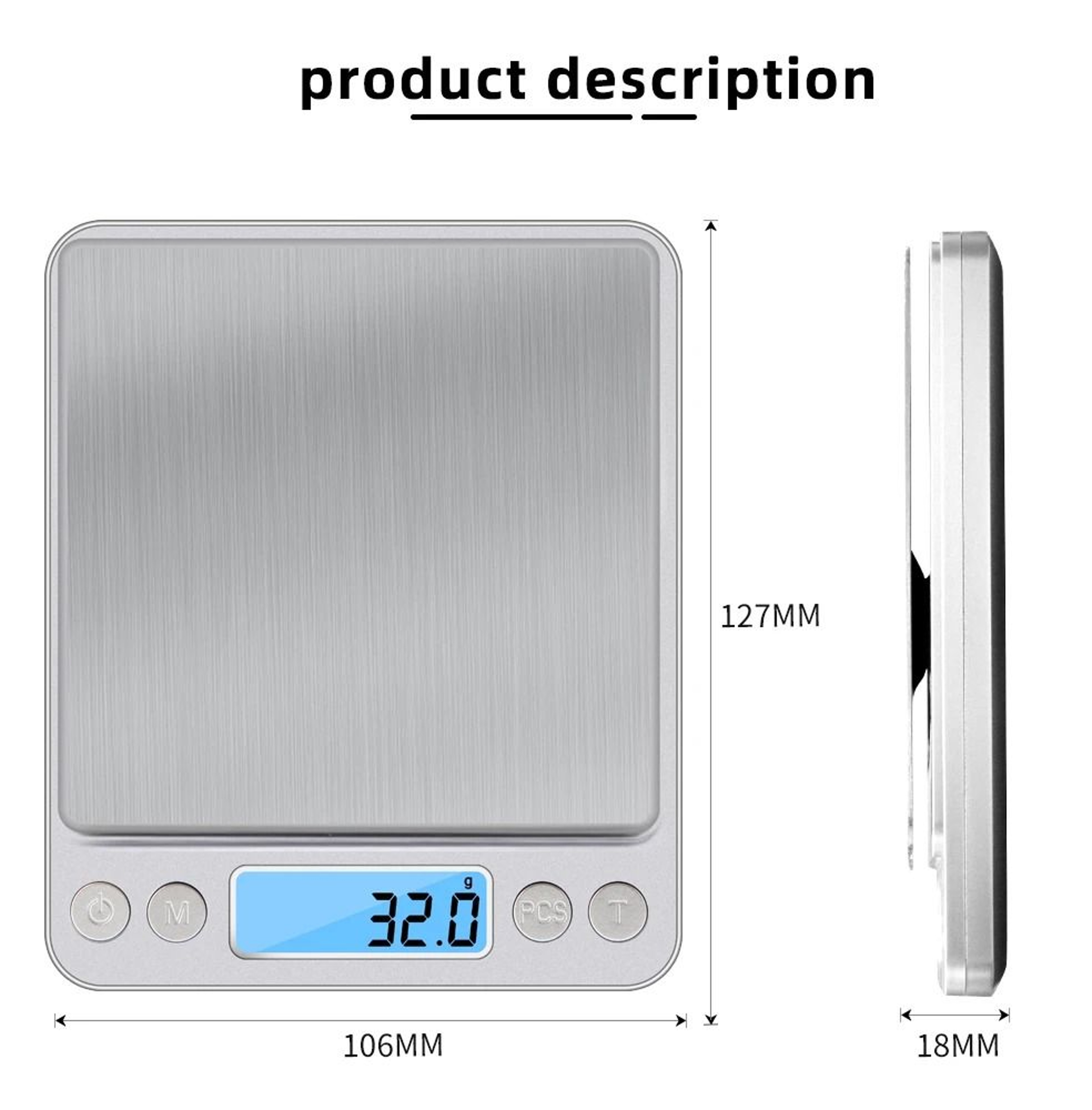 Mini LCD Digital Precision Scale 500g 3000g For Tea Baking And Kitchen Weighing 4