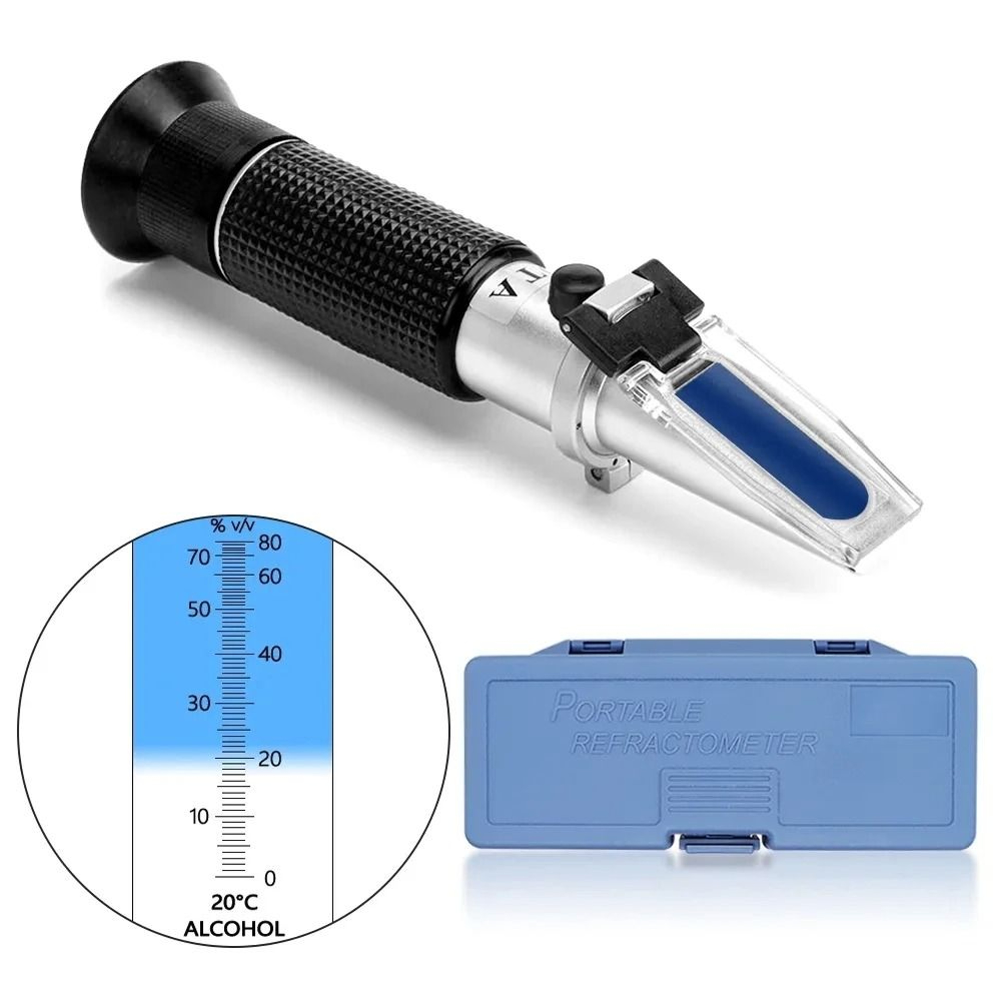 Handheld 080 Alcohol Refractometer ATC Spirits Tester For Distilled Liquor 6