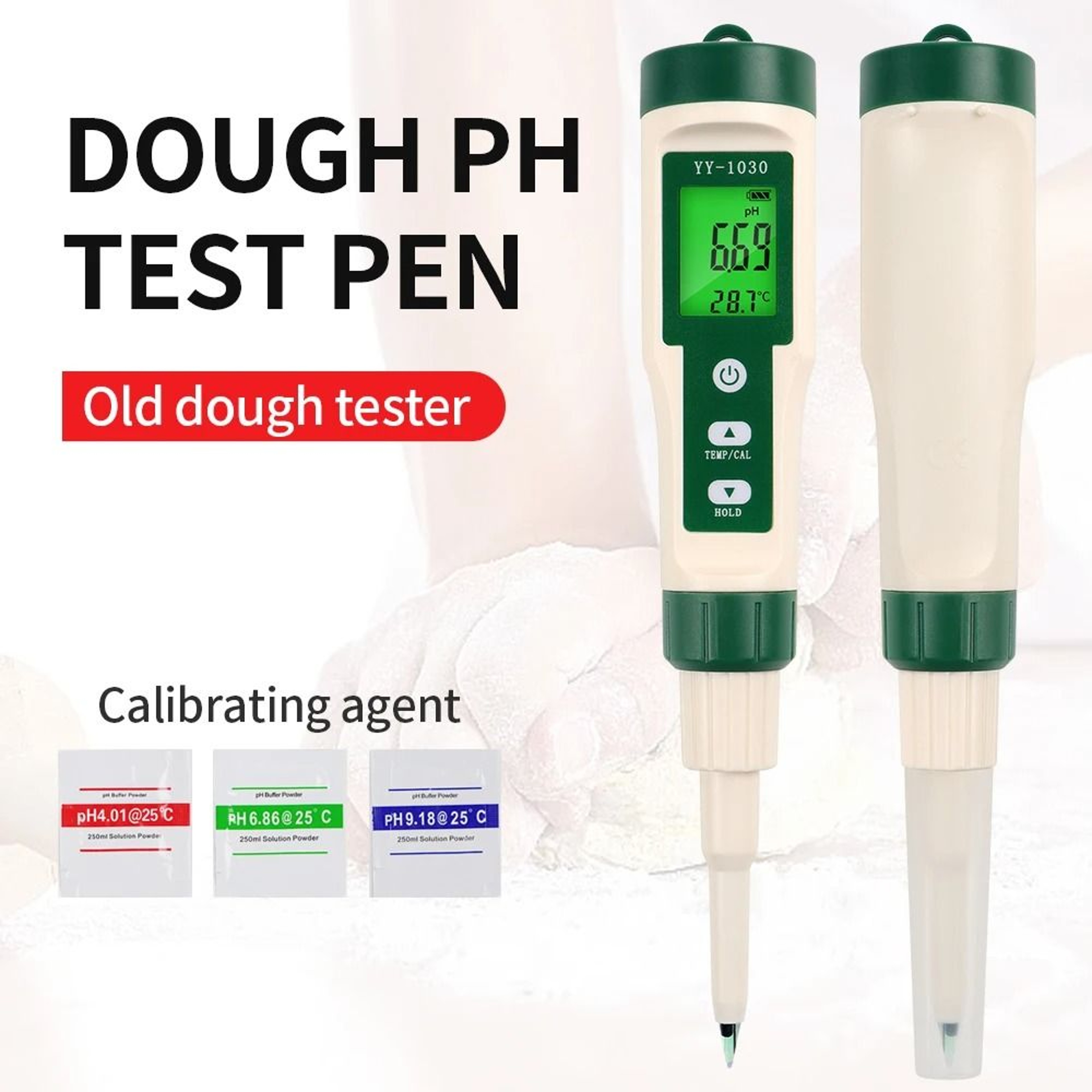 YY1030 Digital Food PH Meter And Temperature Tester For Dough Cheese Fruit And Soil 0