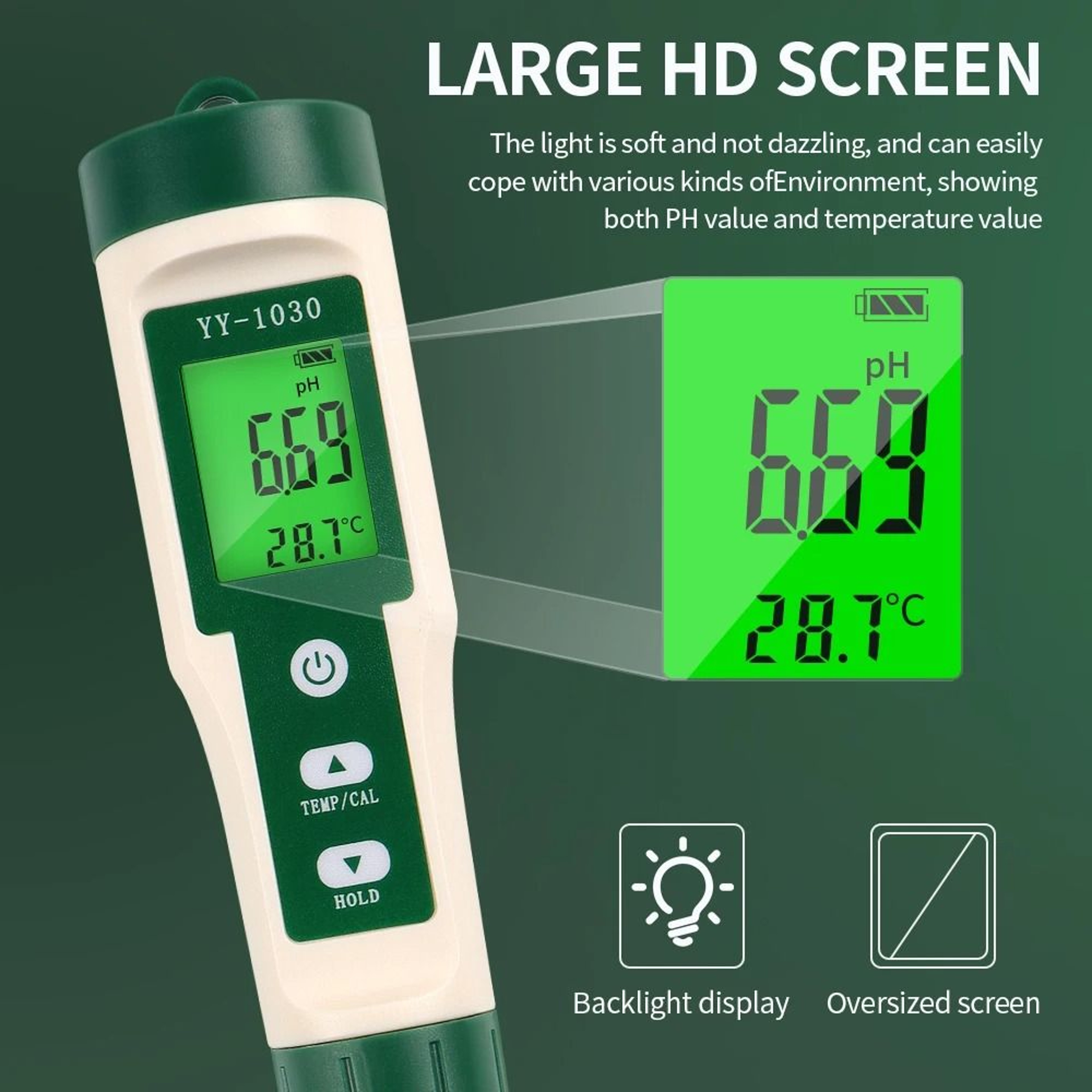 YY1030 Digital Food PH Meter And Temperature Tester For Dough Cheese Fruit And Soil 4