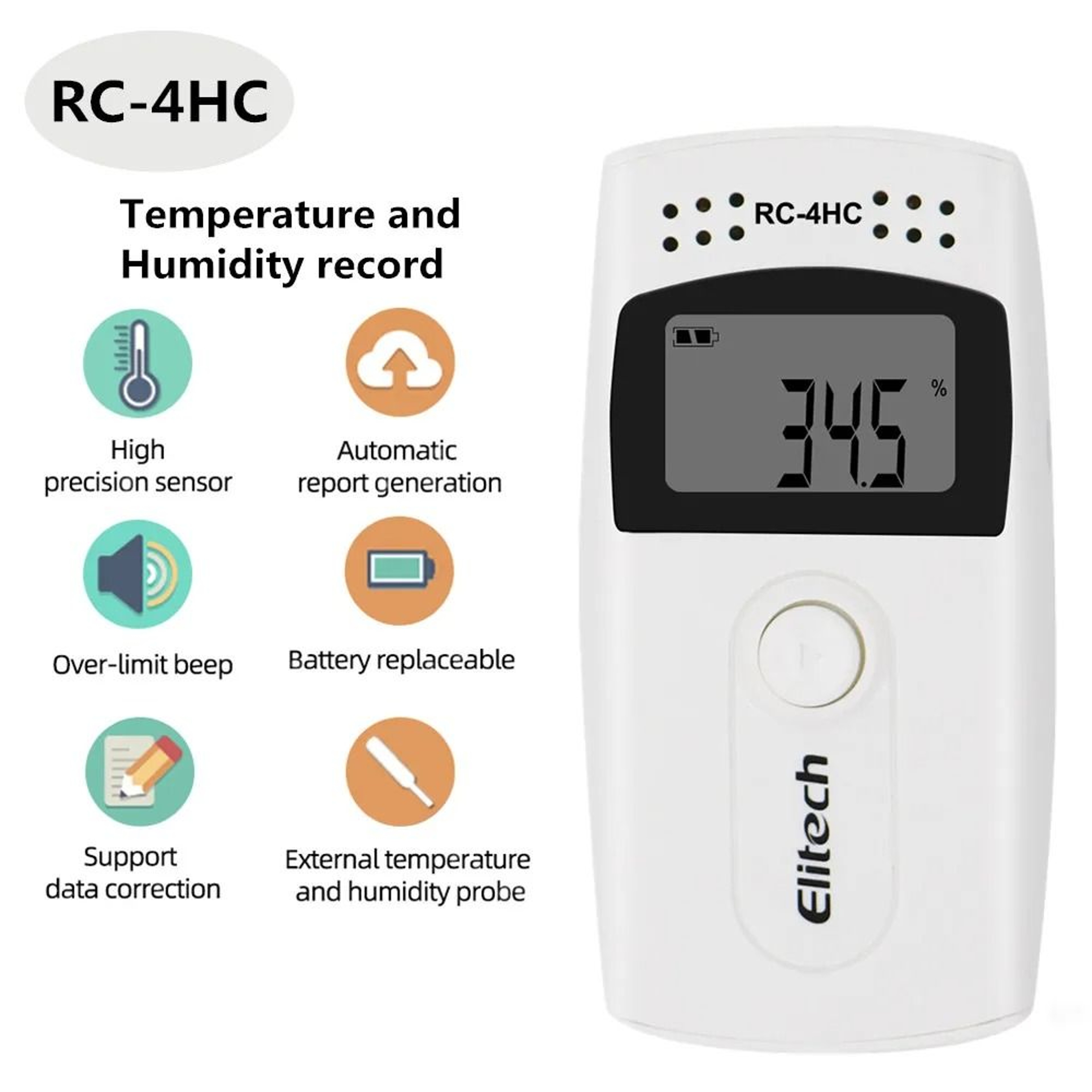 Mini USB Digital Temperature Data Logger 16000Point Recorder For Cold Storage 10