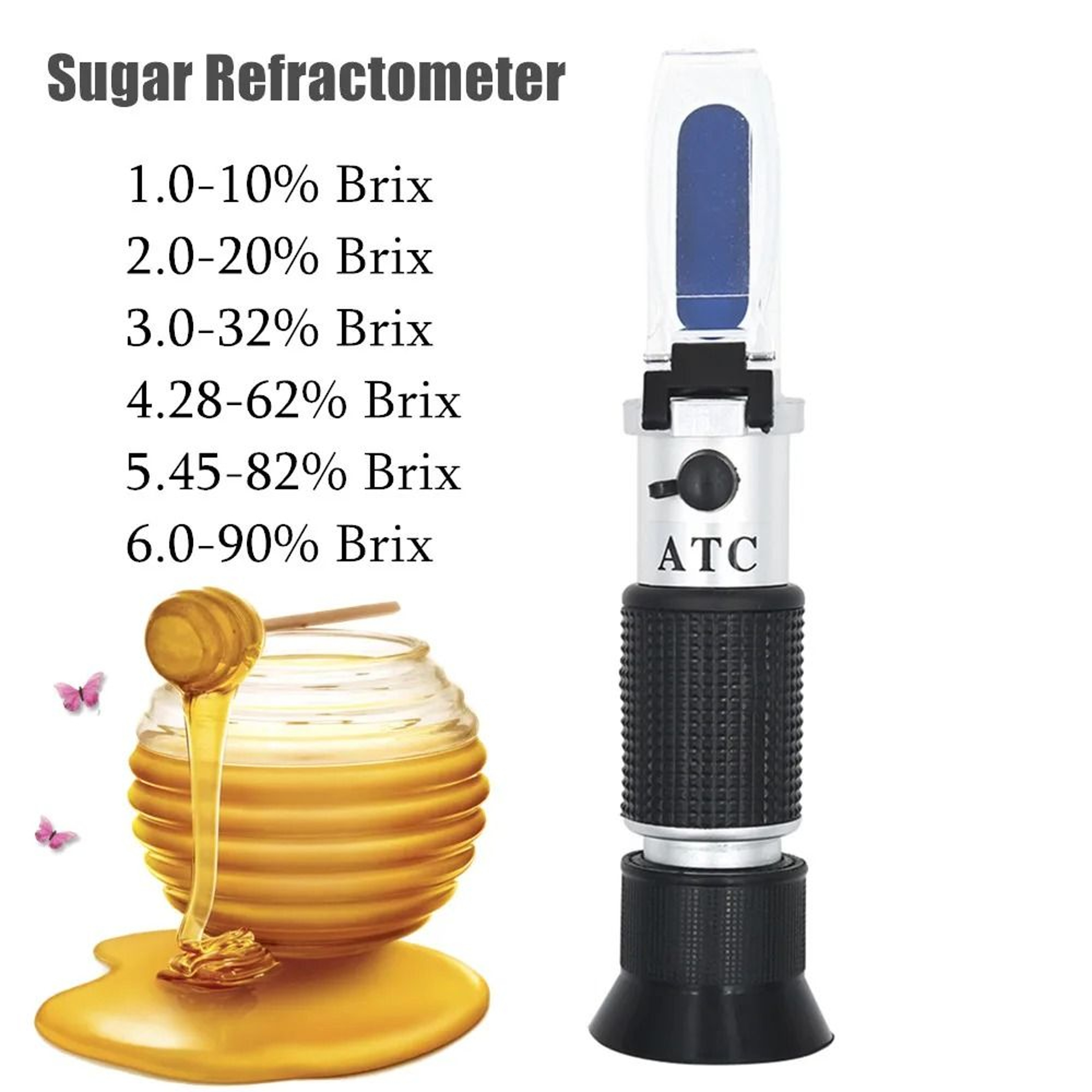 Handheld Brix Refractometer Sugar Concentration Tester For Honey And Wine 14