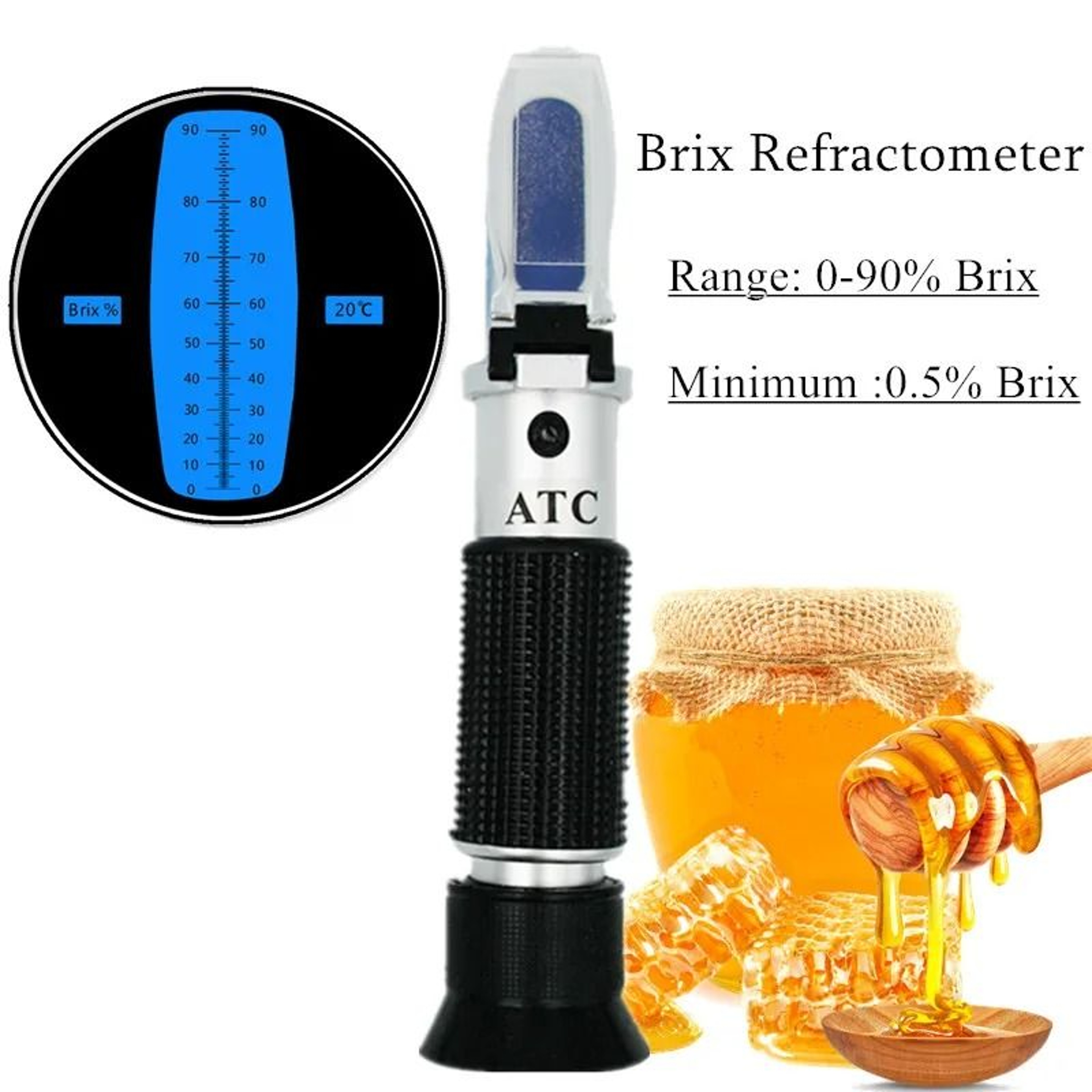 Handheld Brix Refractometer Sugar Concentration Tester For Honey And Wine 4