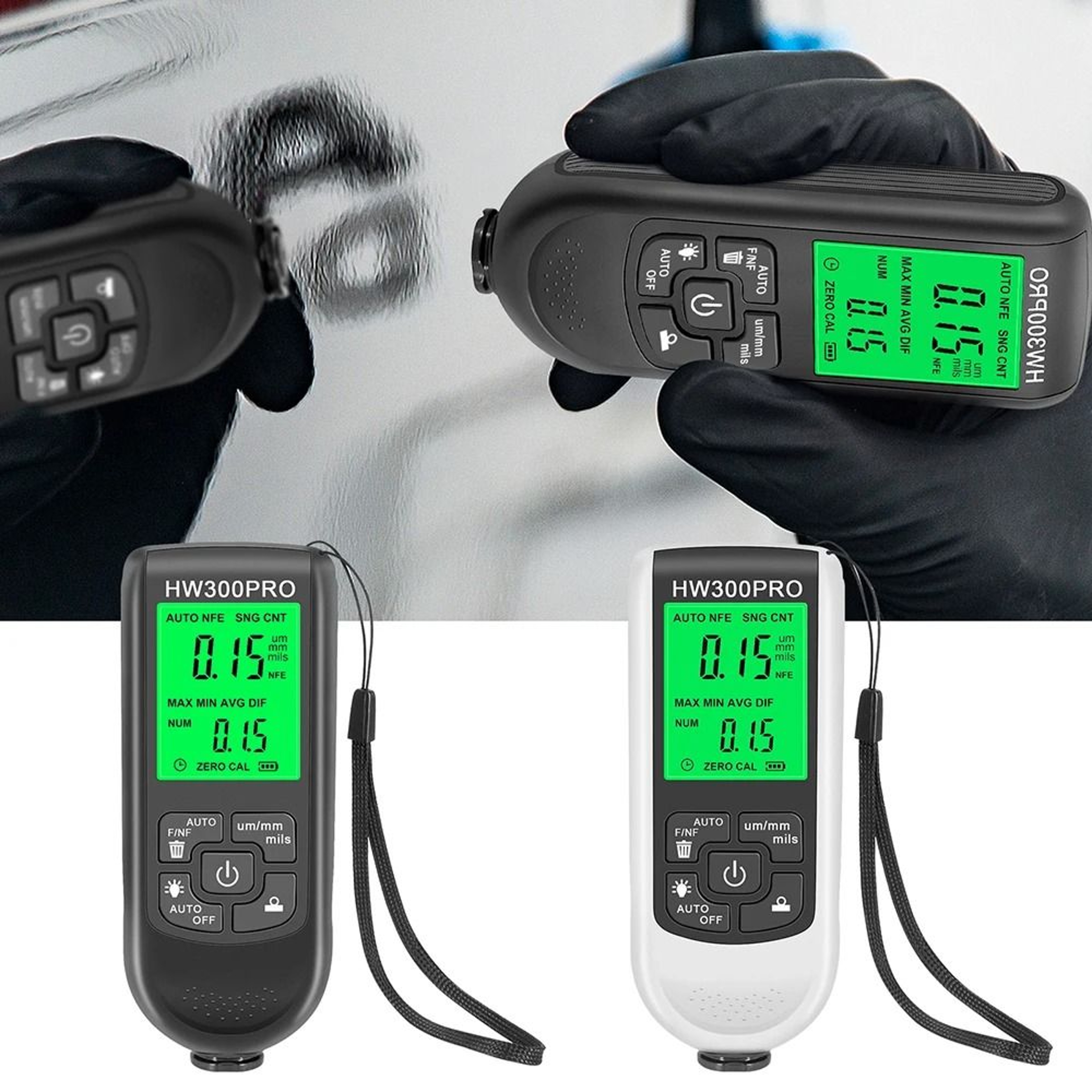 HW300 Digital Car Paint Coating Thickness Gauge 0