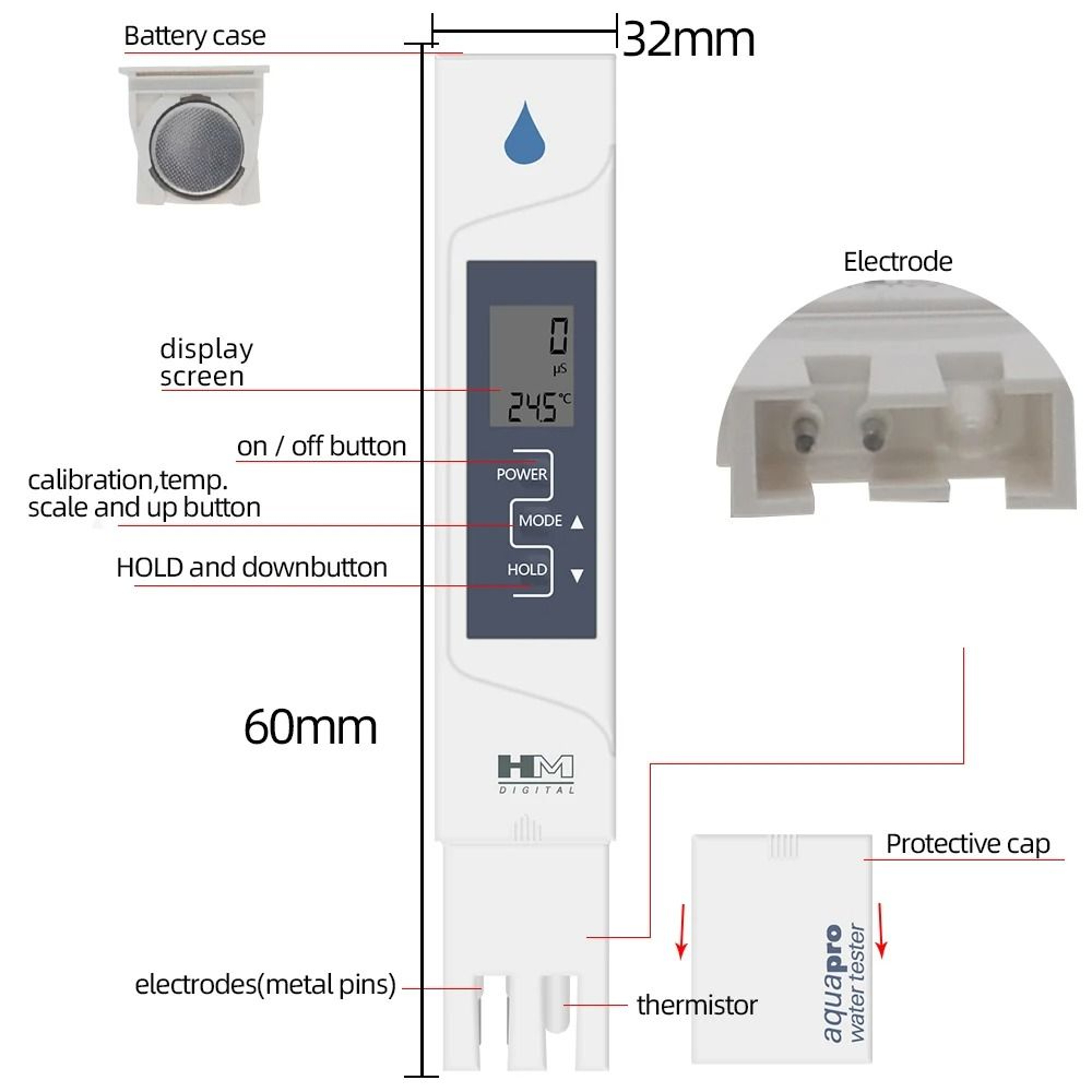 AP2 Digital EC And Temperature Water Quality Meter With Automatic Calibration 2