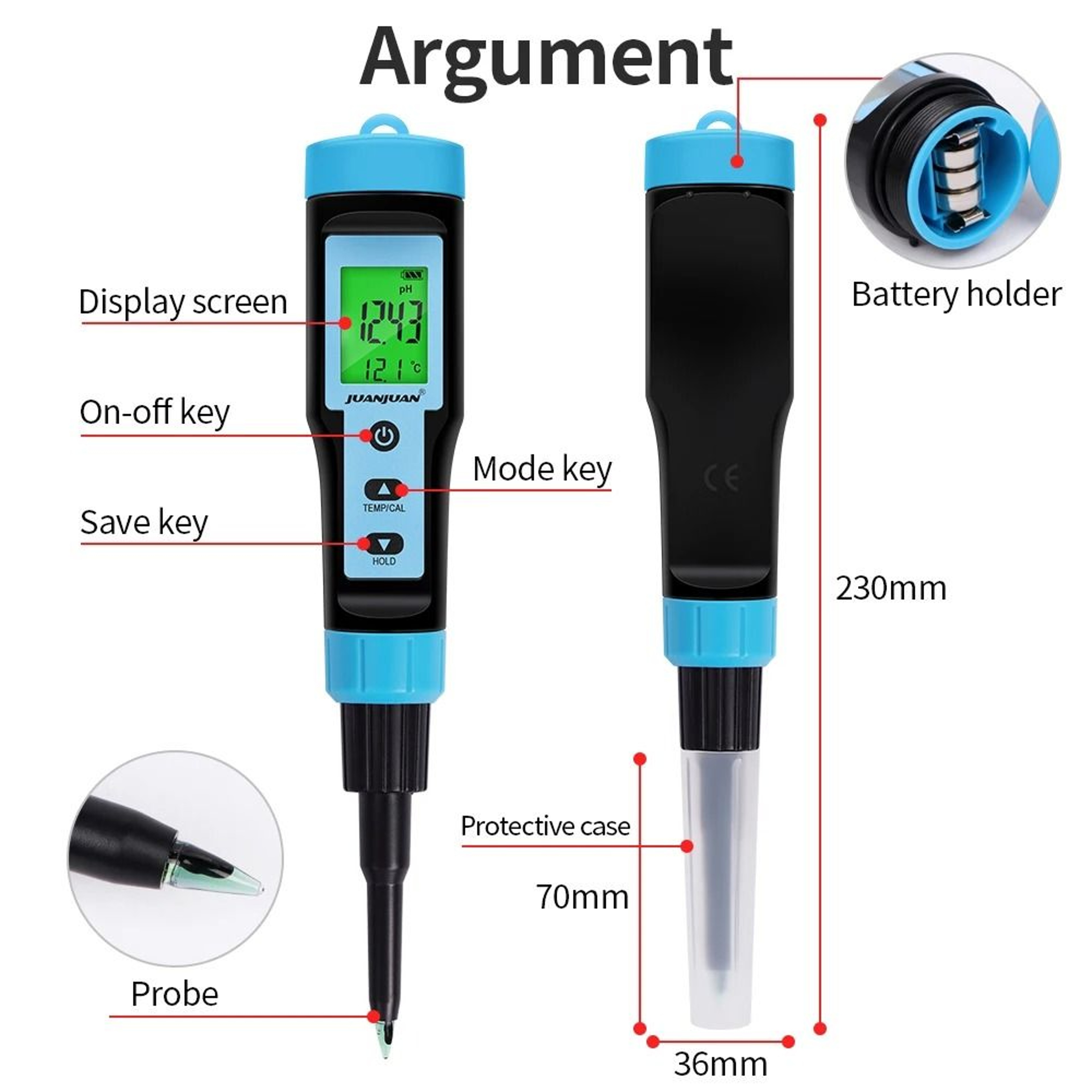 YY1030 Digital Food PH Meter 014 PH And Temperature Tester For Meat Cheese Milk And Soil 2