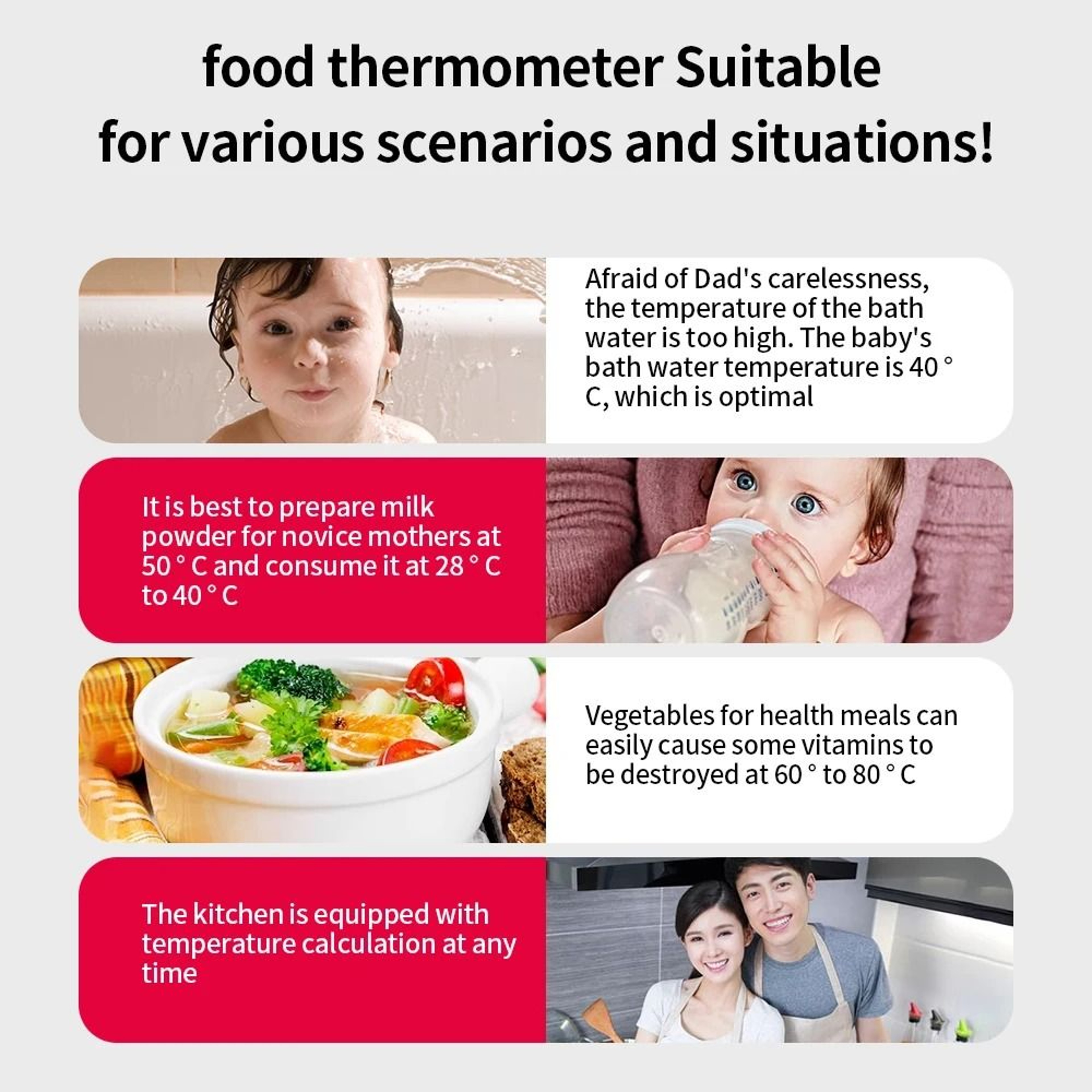 Digital Kitchen Food Thermometer With Stainless Steel Probe For Meat BBQ And Cooking 6