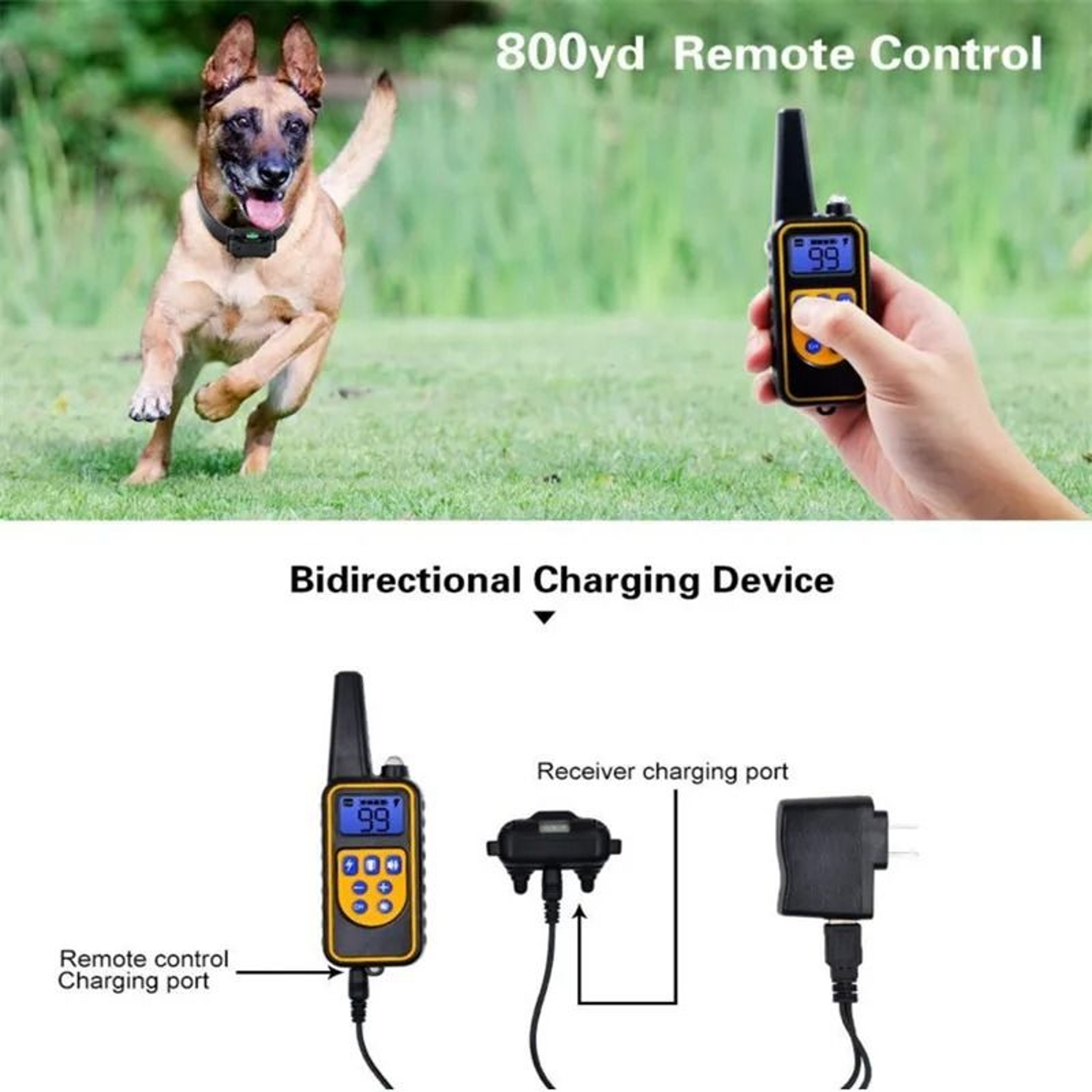 800m Waterproof Rechargeable Dog Training Collar With Remote Control 13