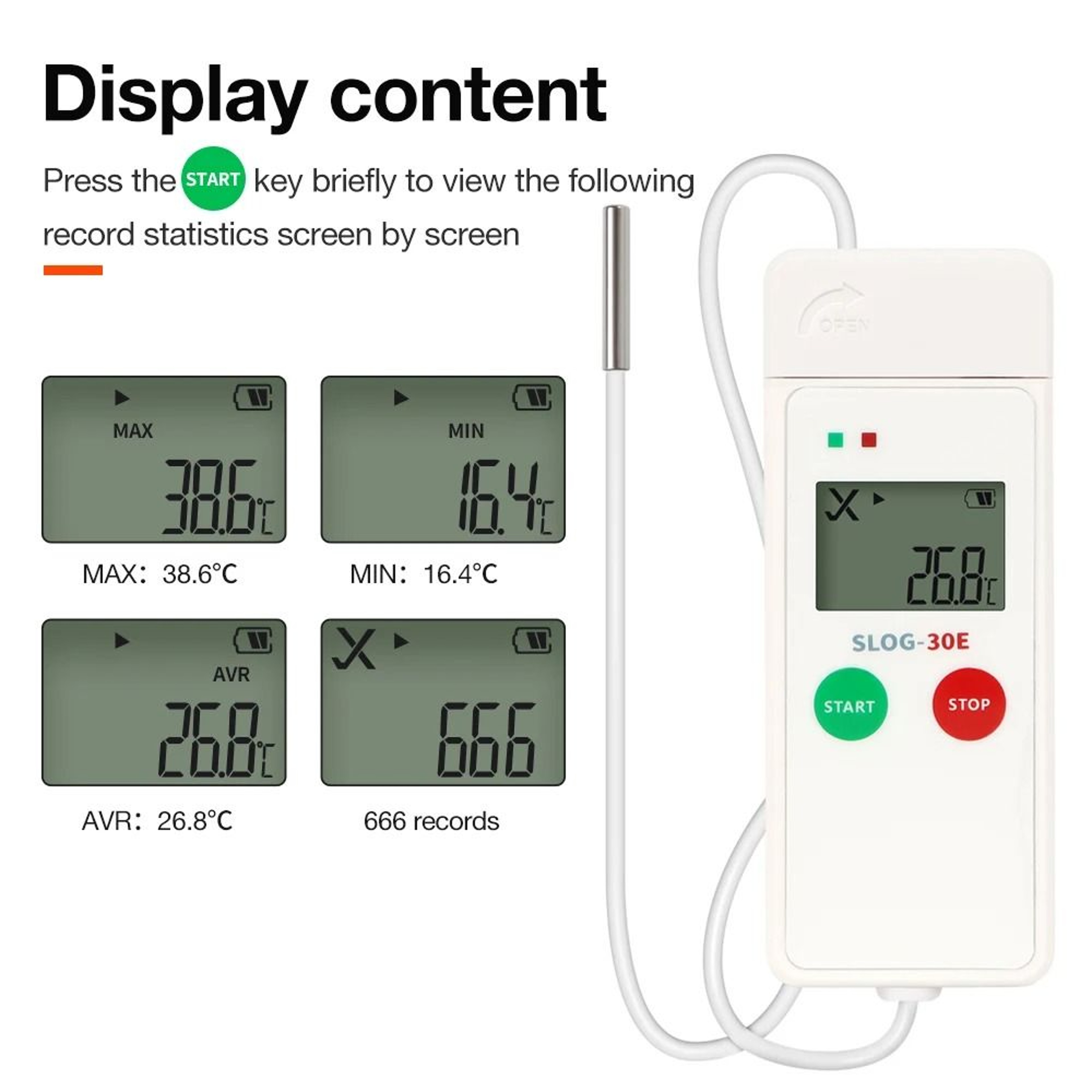 SLOG USB Temperature Data Logger 30C To 70C 65000Point Cold Chain Recorder 6