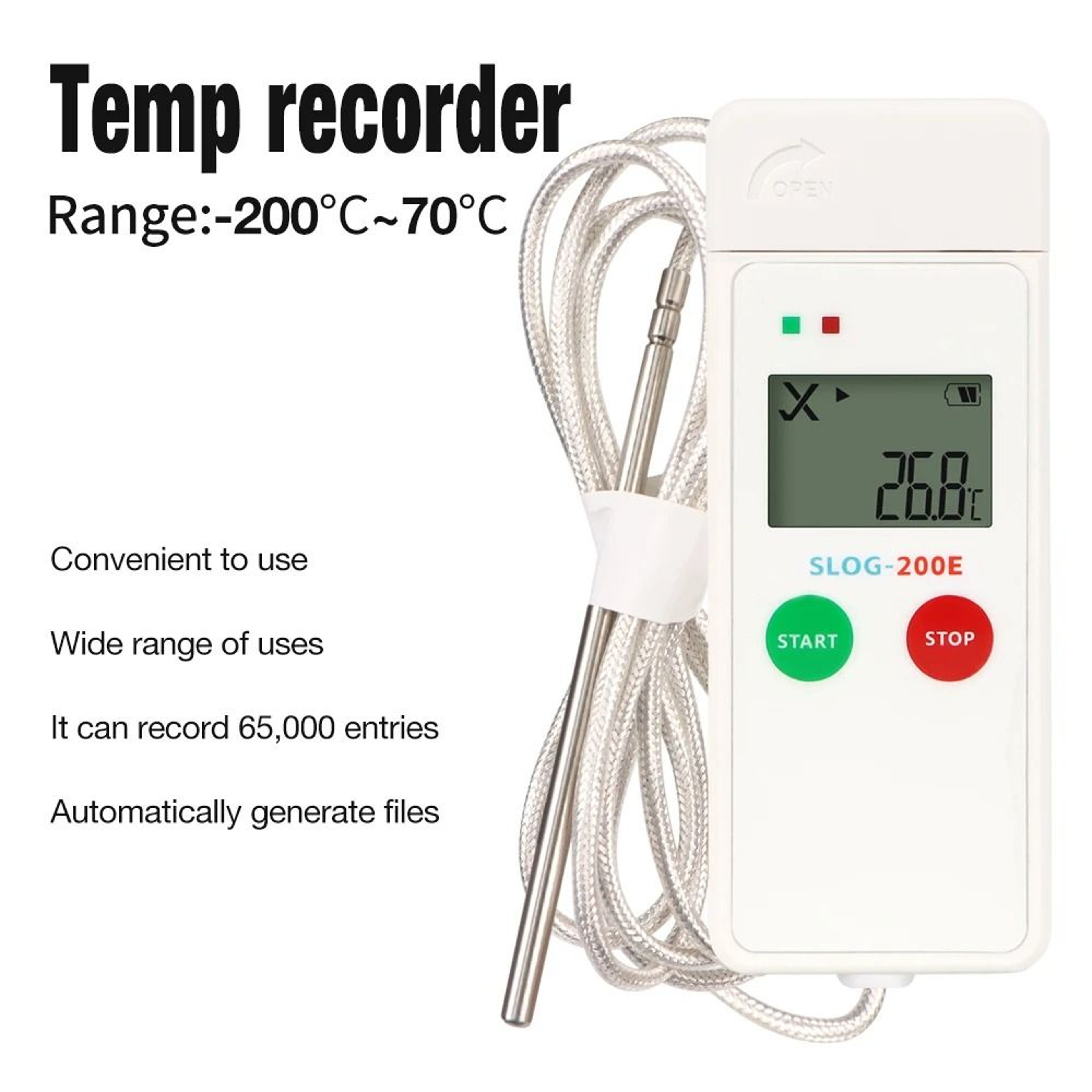 SLOG USB Temperature Data Logger 30C To 70C 65000Point Cold Chain Recorder 4