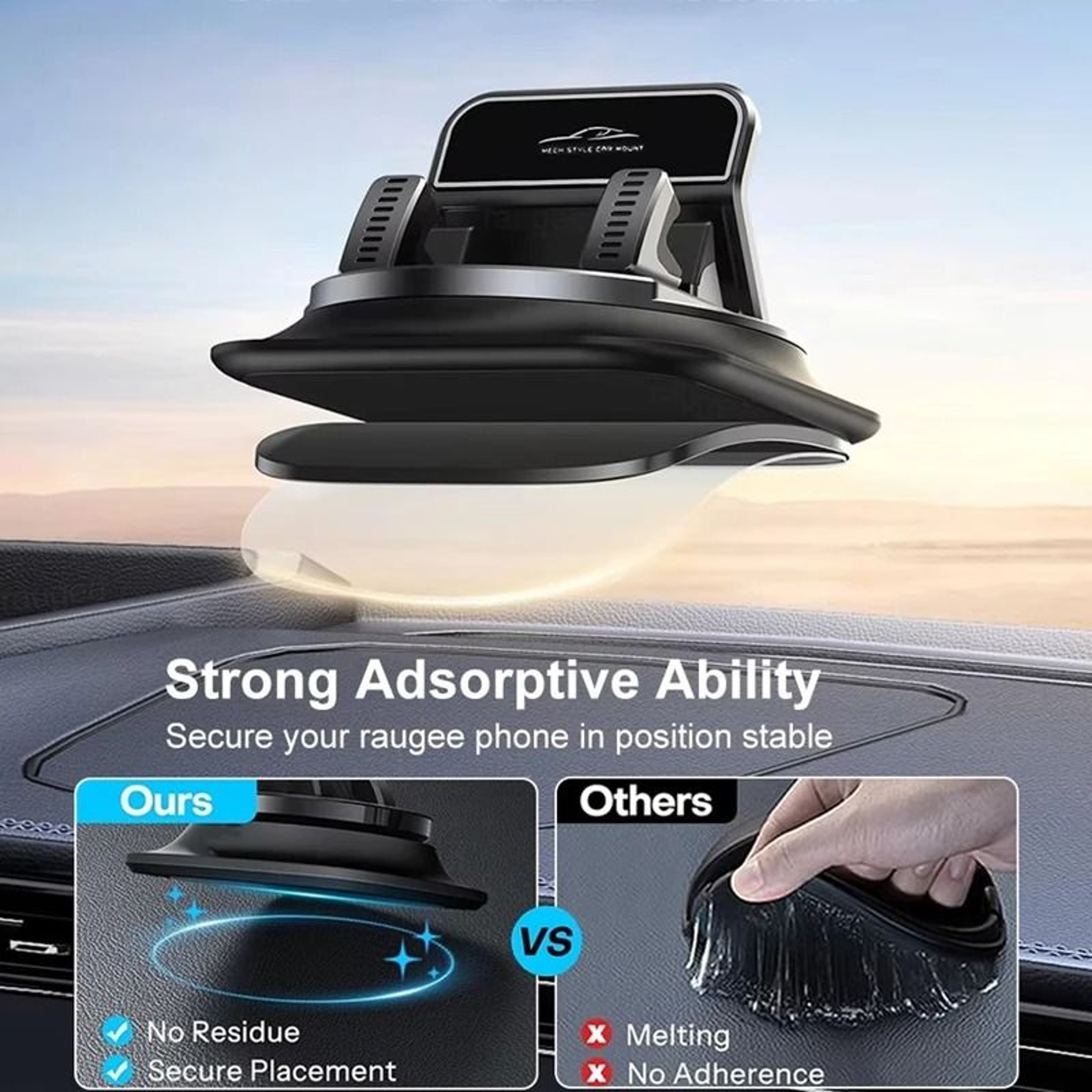360 Rotating AntiSlip Silicone Dashboard Car Phone Mount Holder 6