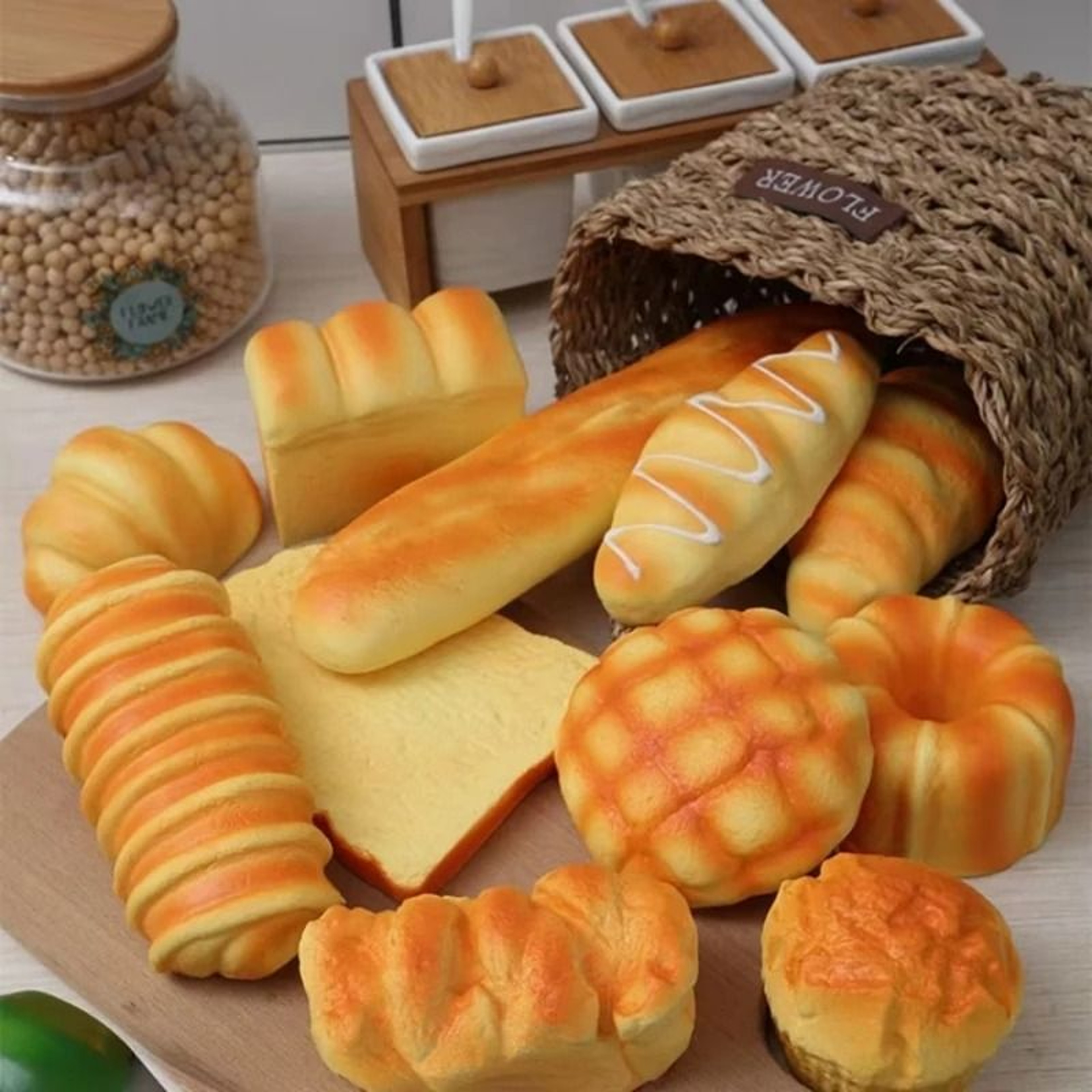 Realistic Food Squishy Toy Slow Rising Bread Toast And Donut Stress Relief Squeeze Toy 9