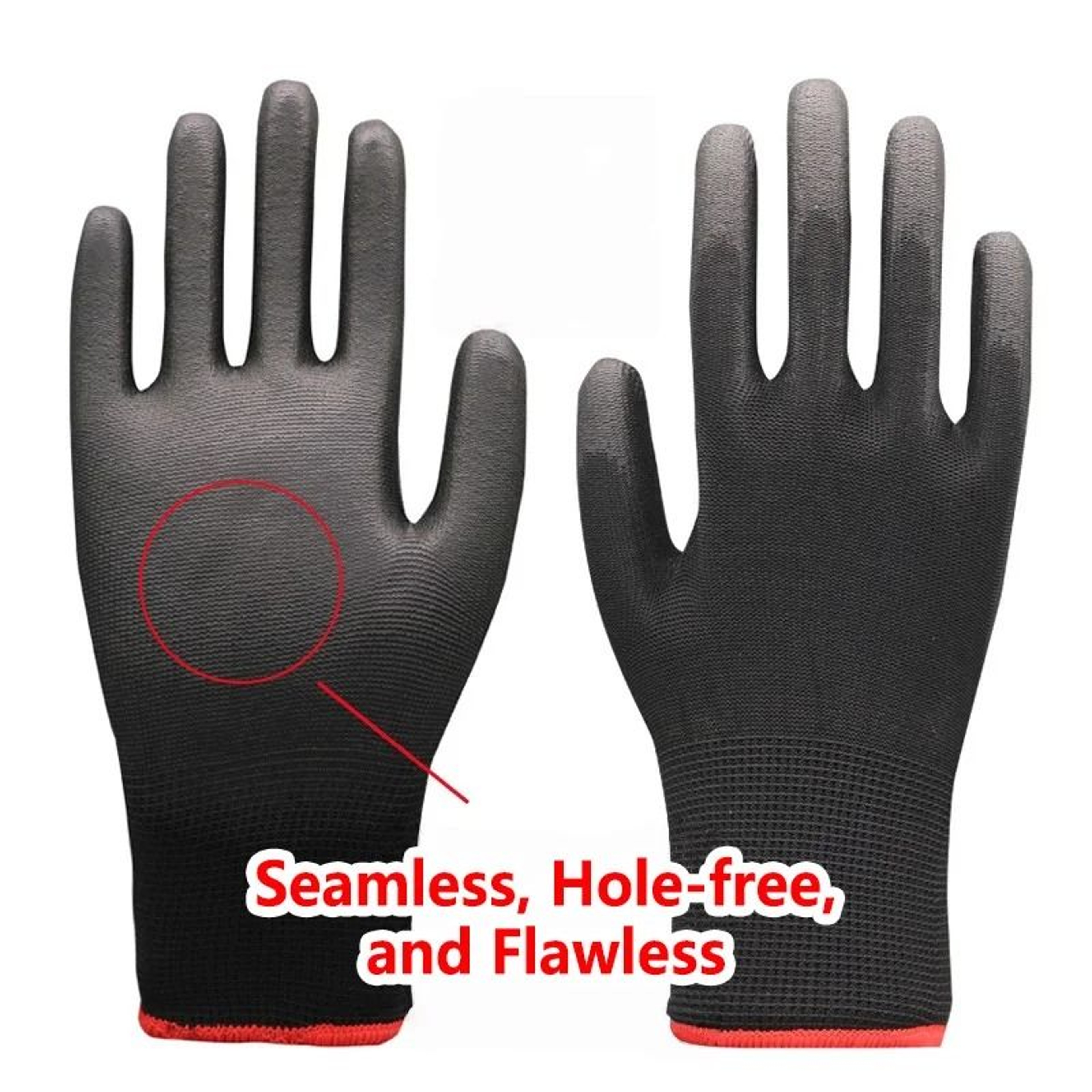 Black PU Coated AntiSlip Work Gloves For Gardening Automotive Repair And Machinery 1