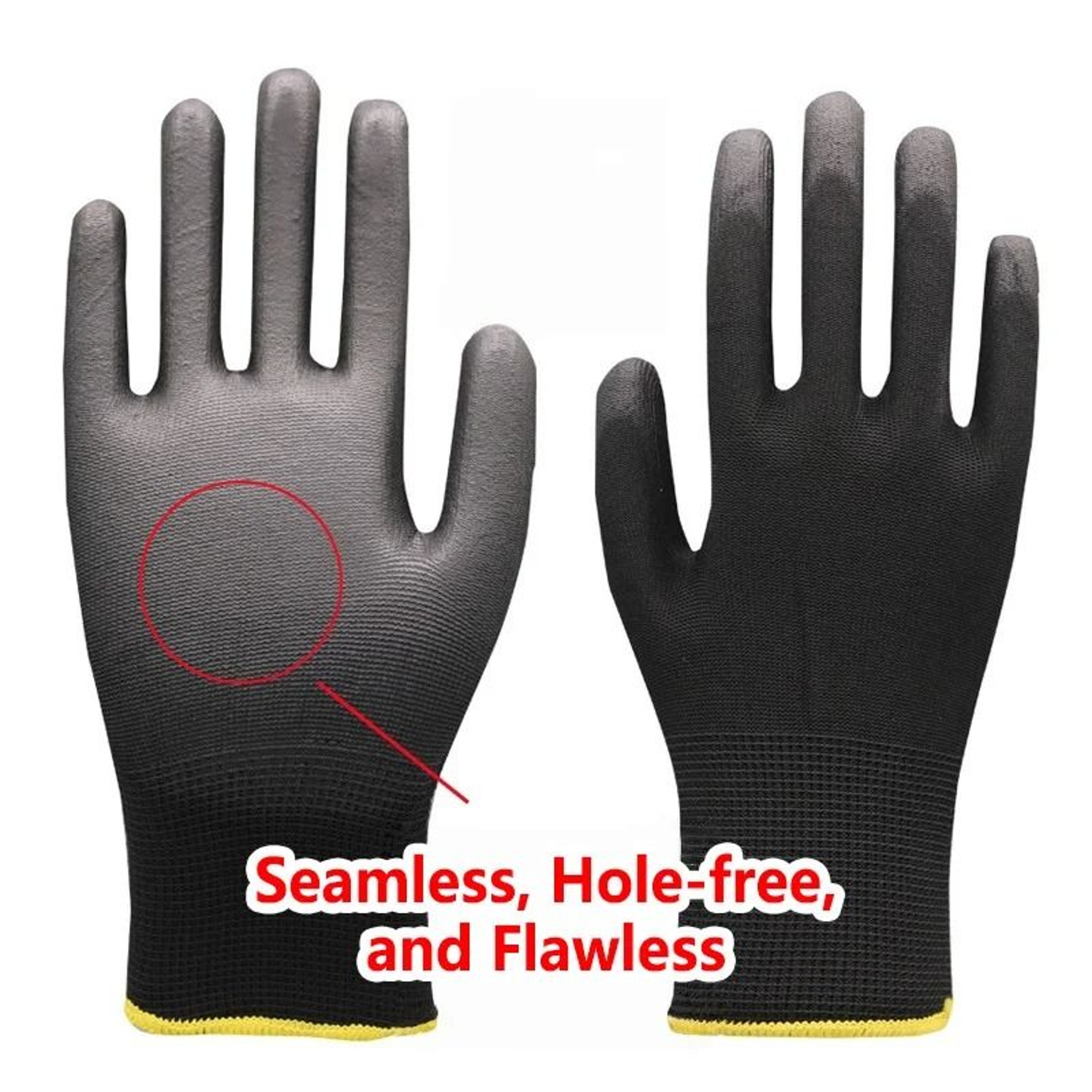 Black PU Coated AntiSlip Work Gloves For Gardening Automotive Repair And Machinery 7