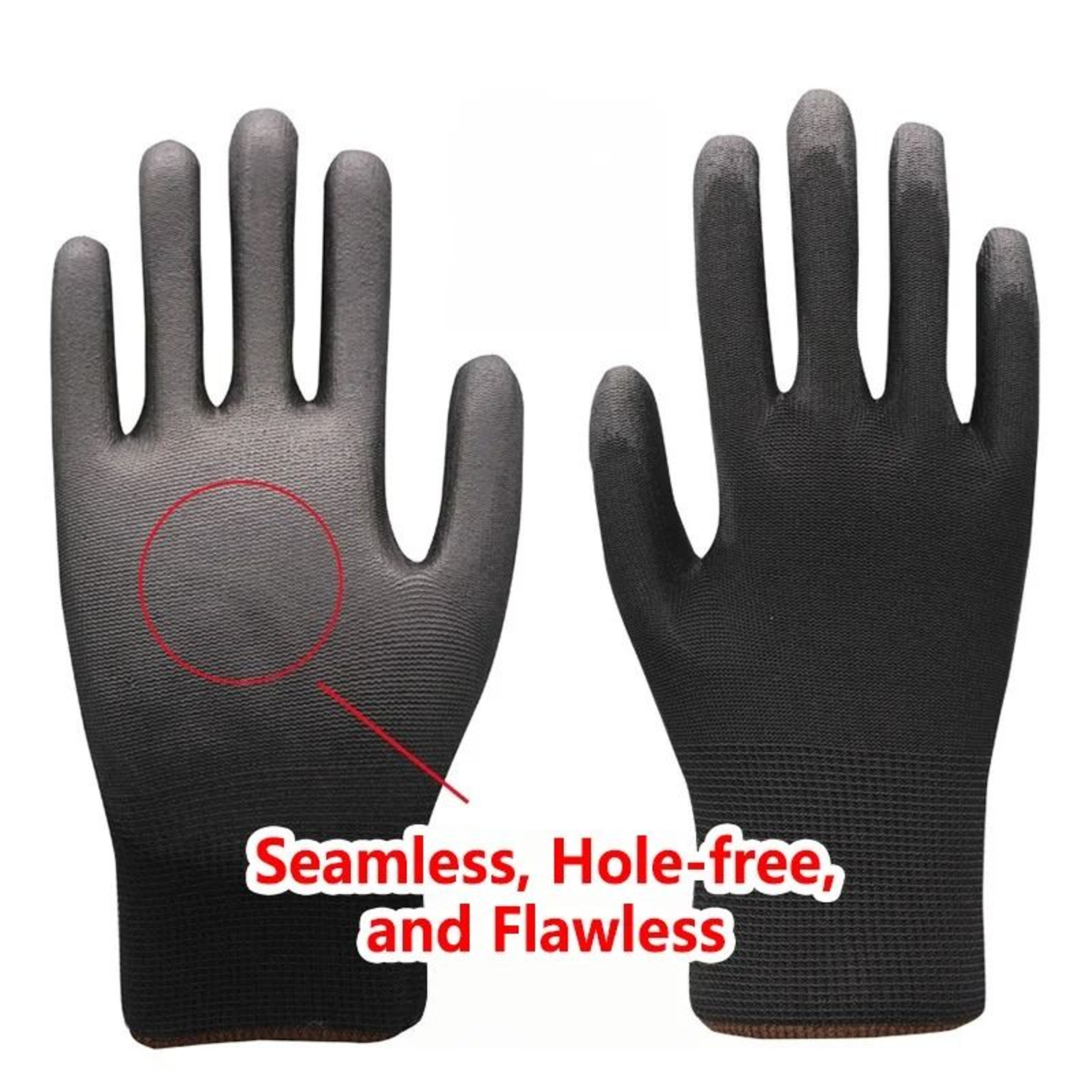 Black PU Coated AntiSlip Work Gloves For Gardening Automotive Repair And Machinery 3