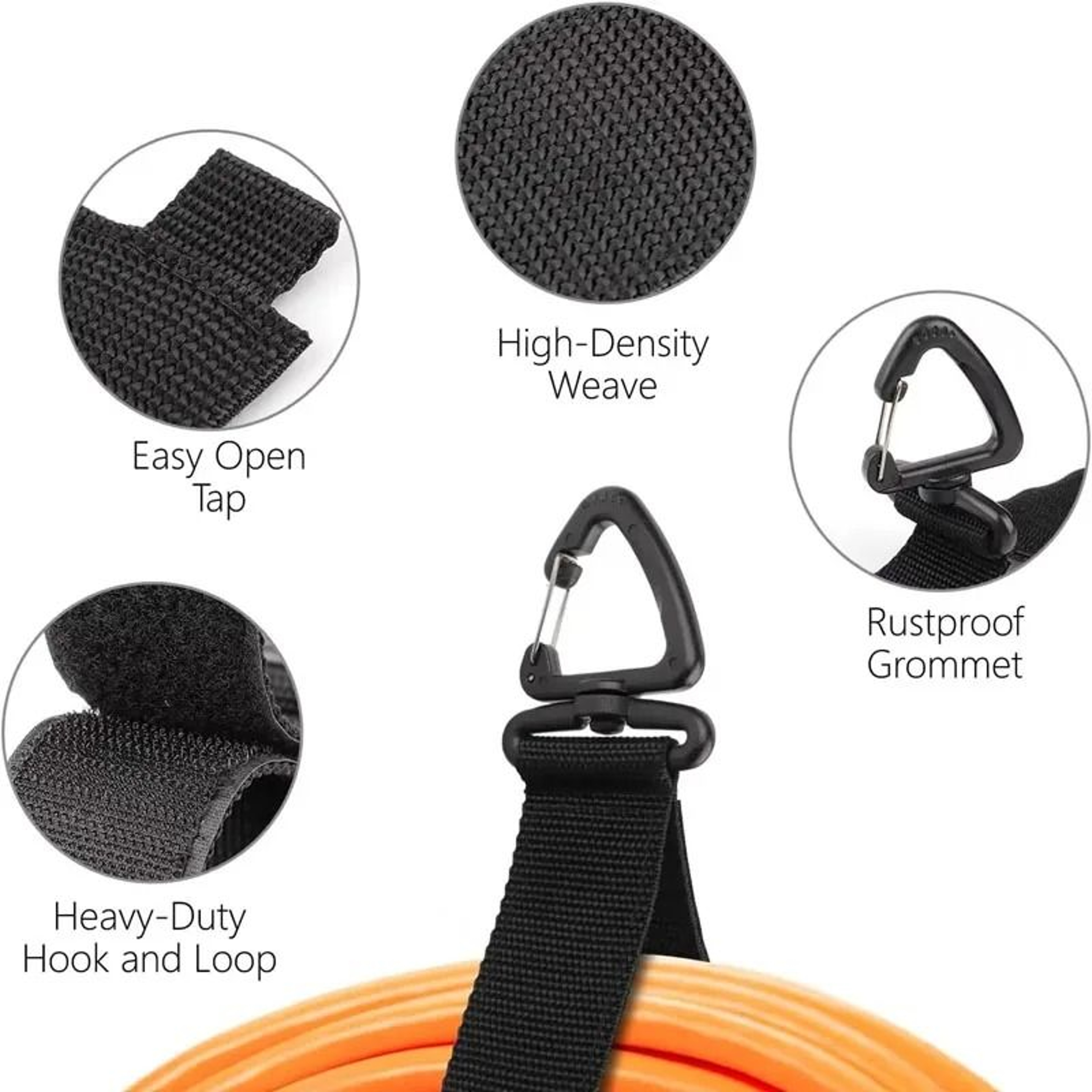 HeavyDuty Nylon Cord Organizer Straps With Rotating Buckle For Cables And Hoses 8