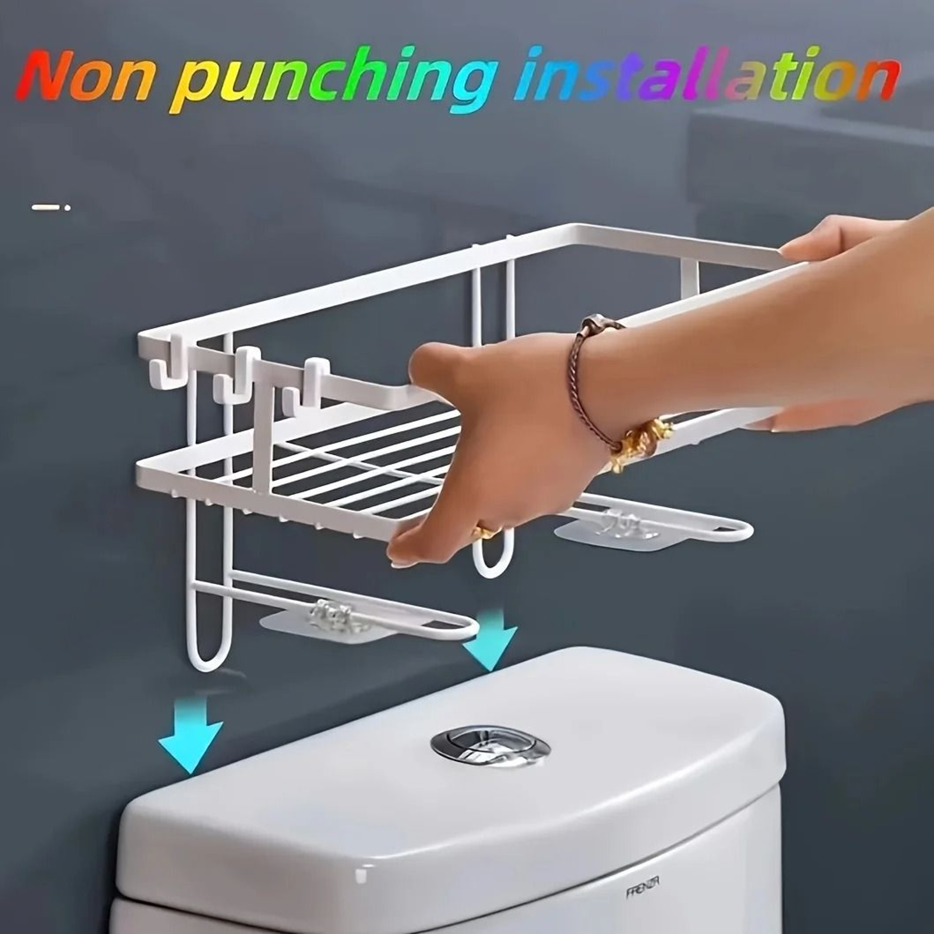 NoDrill Bathroom Storage Rack Multifunctional Toilet Organizer Shelf 4