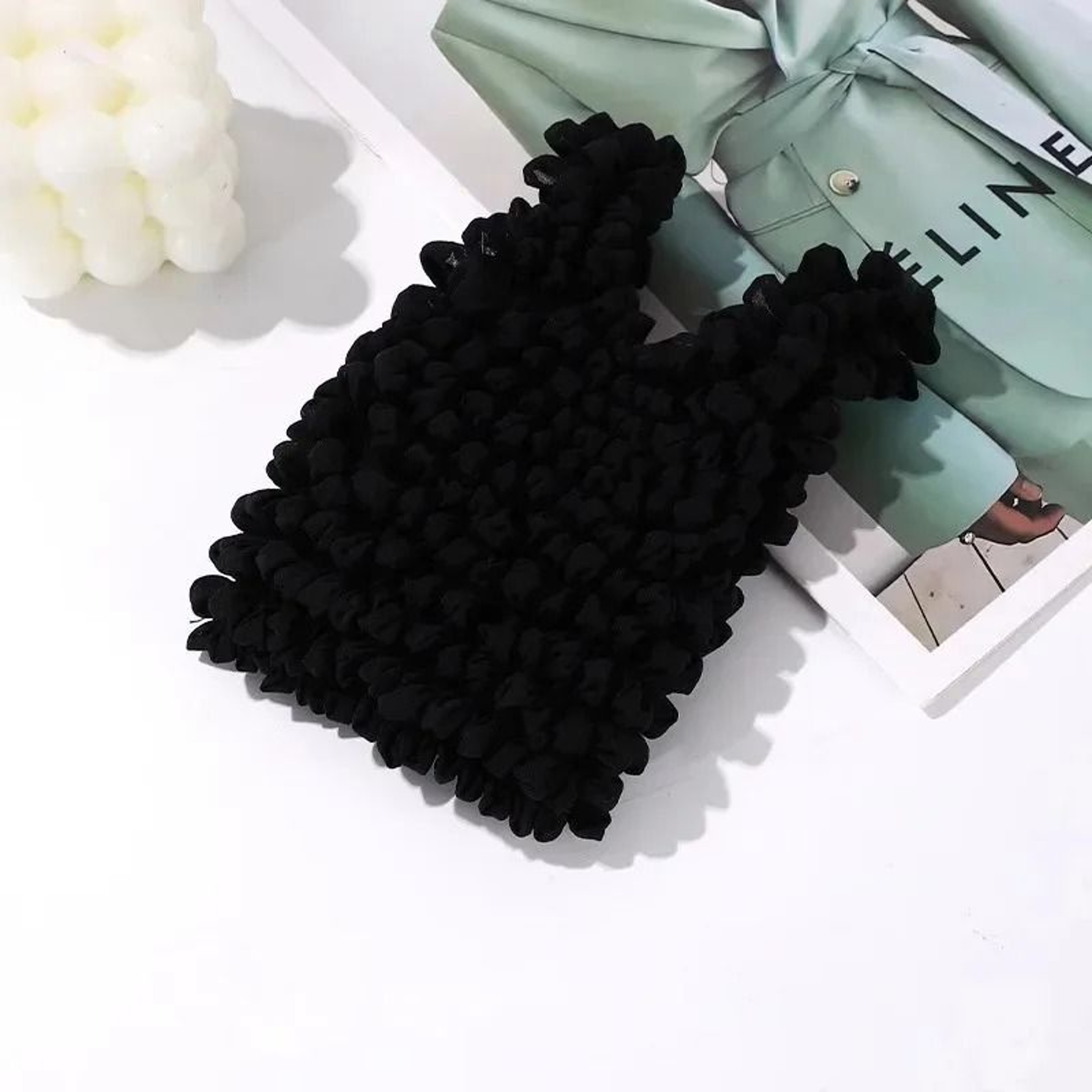 Expandable Pleated Bubble Tote Bag Foldable Stretch Shopping Handbag 4