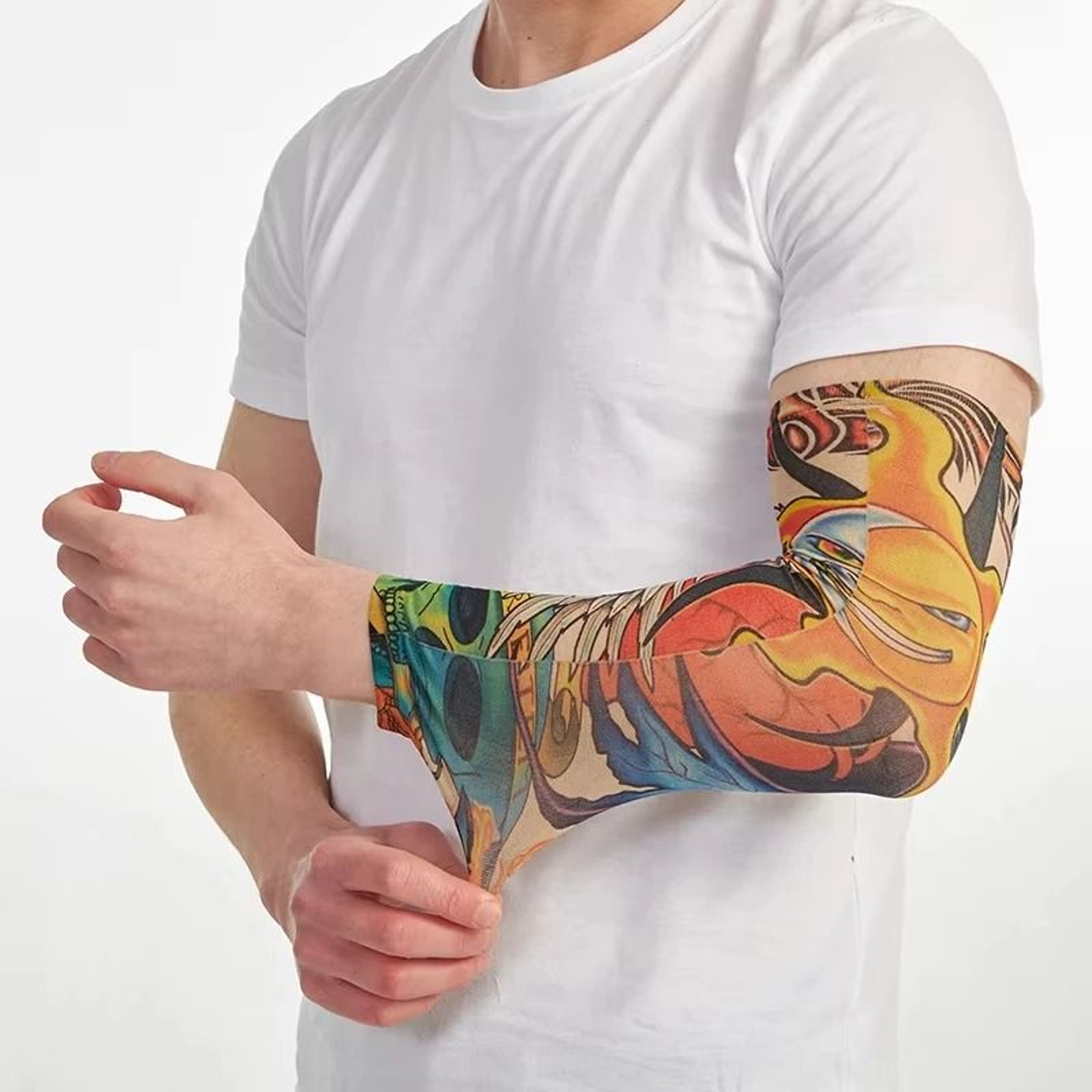 6PCS Tattoo Print Arm Sleeves Breathable Sun Protection Covers For Cycling And Outdoor Activities 13