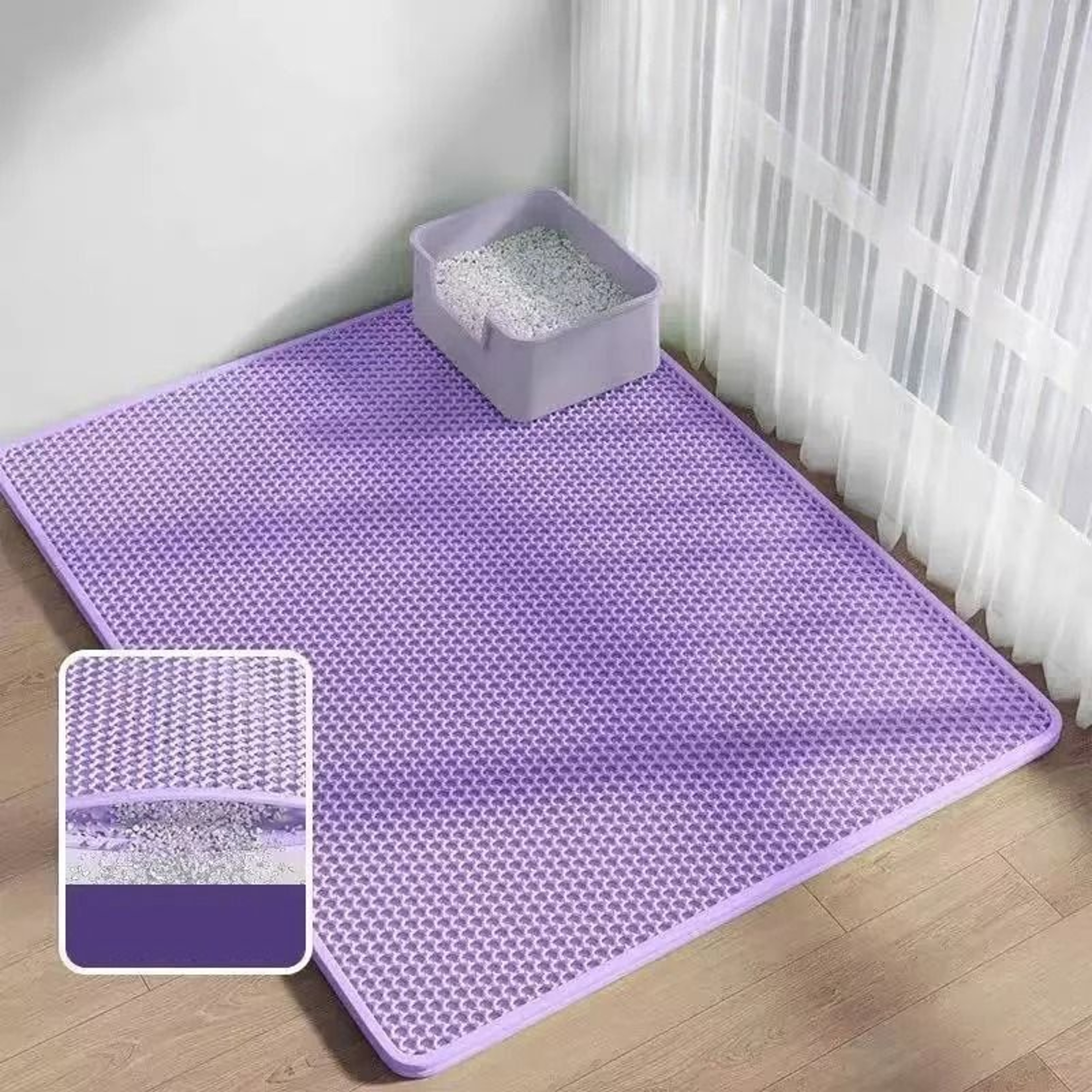 Double Layer Cat Litter Trapping Mat Waterproof NonSlip Floor Protector 5