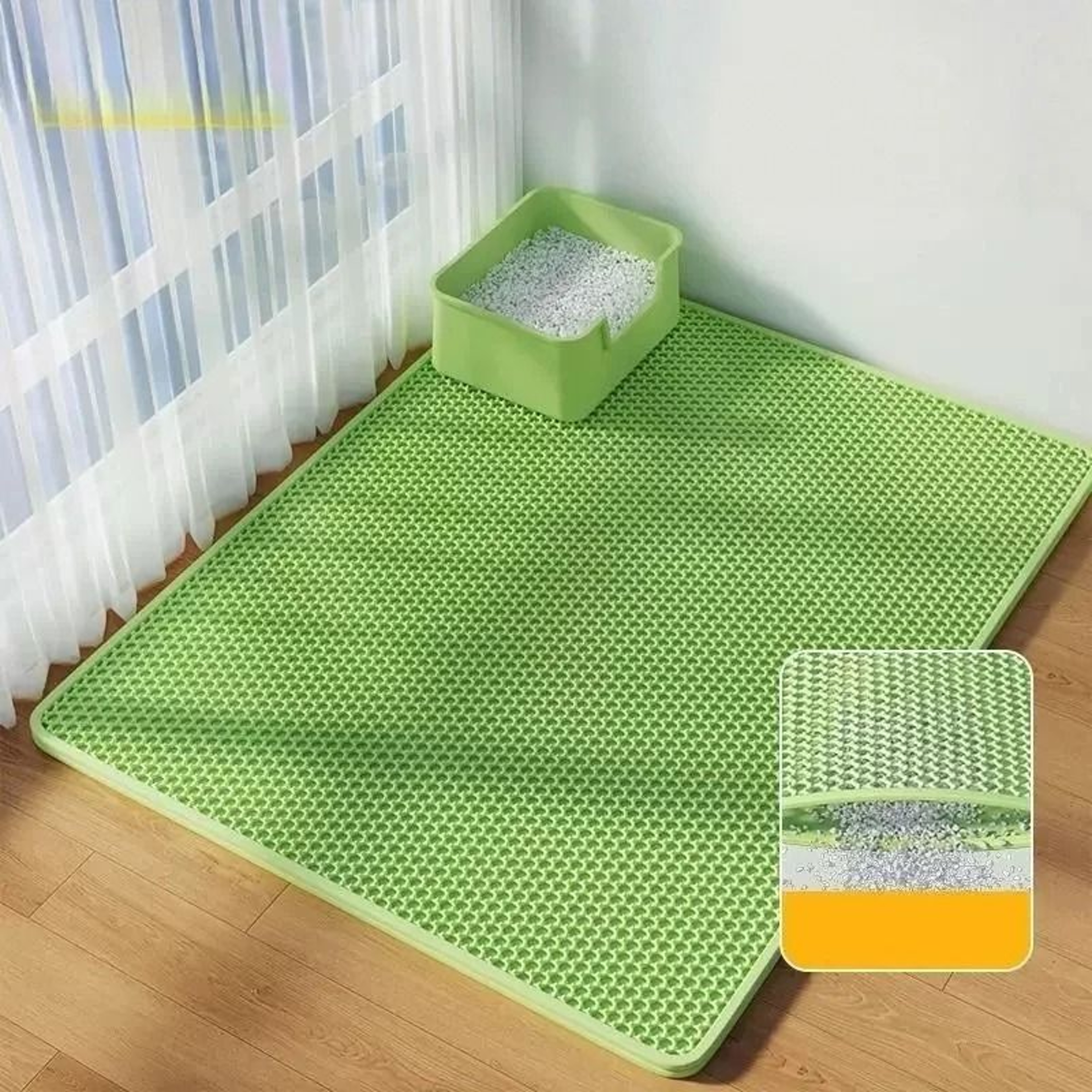 Double Layer Cat Litter Trapping Mat Waterproof NonSlip Floor Protector 6