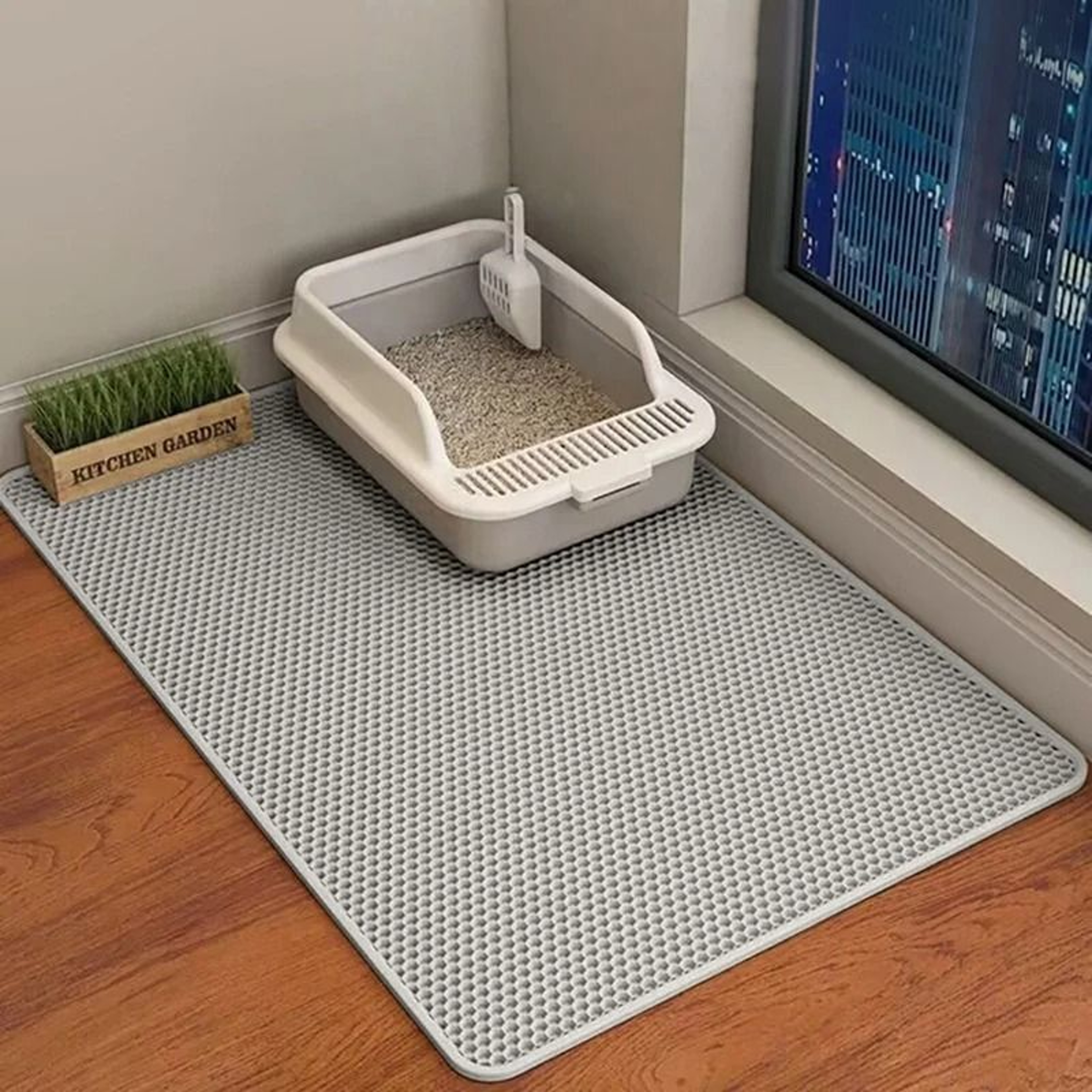 Double Layer Cat Litter Trapping Mat Waterproof NonSlip Floor Protector 3