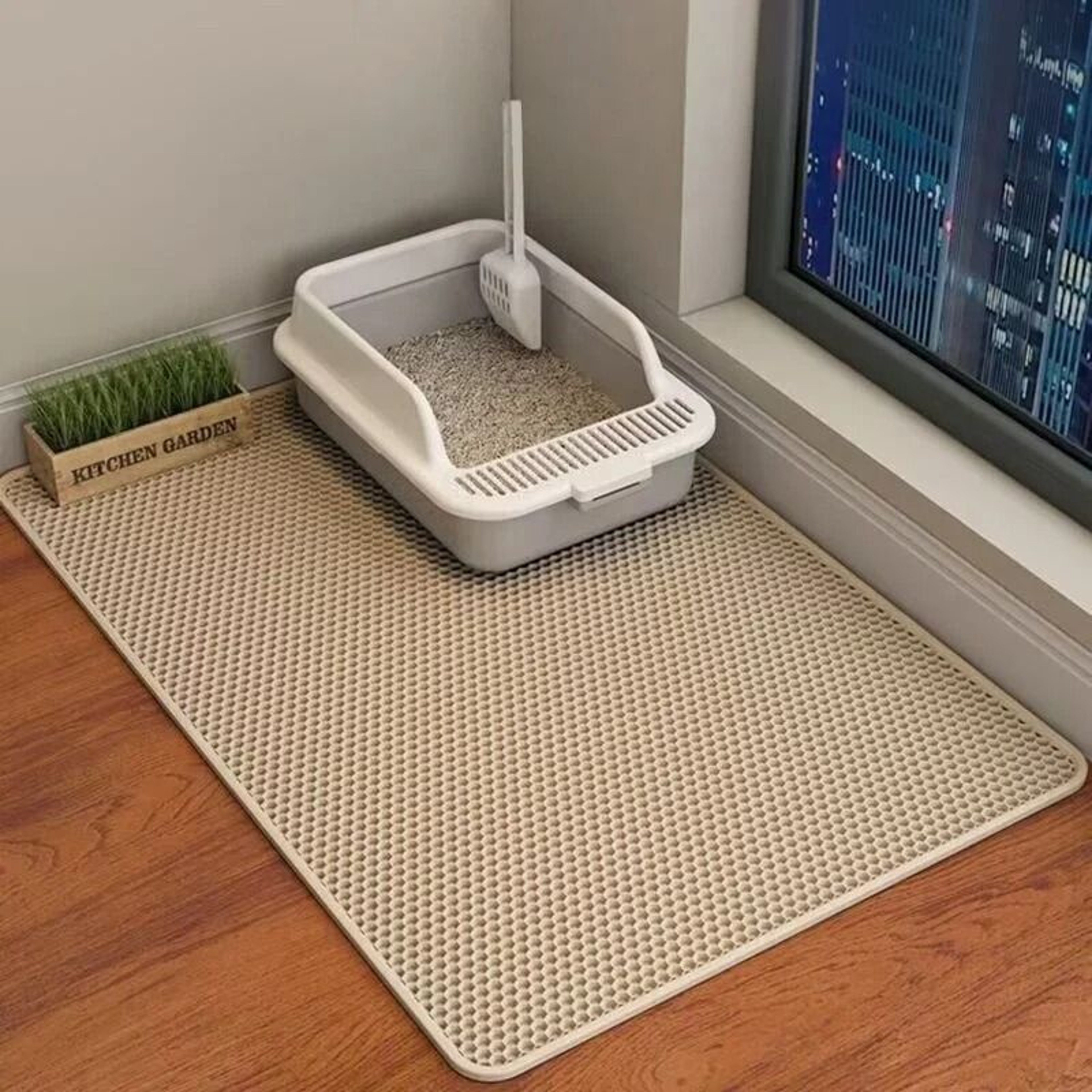 Double Layer Cat Litter Trapping Mat Waterproof NonSlip Floor Protector 2