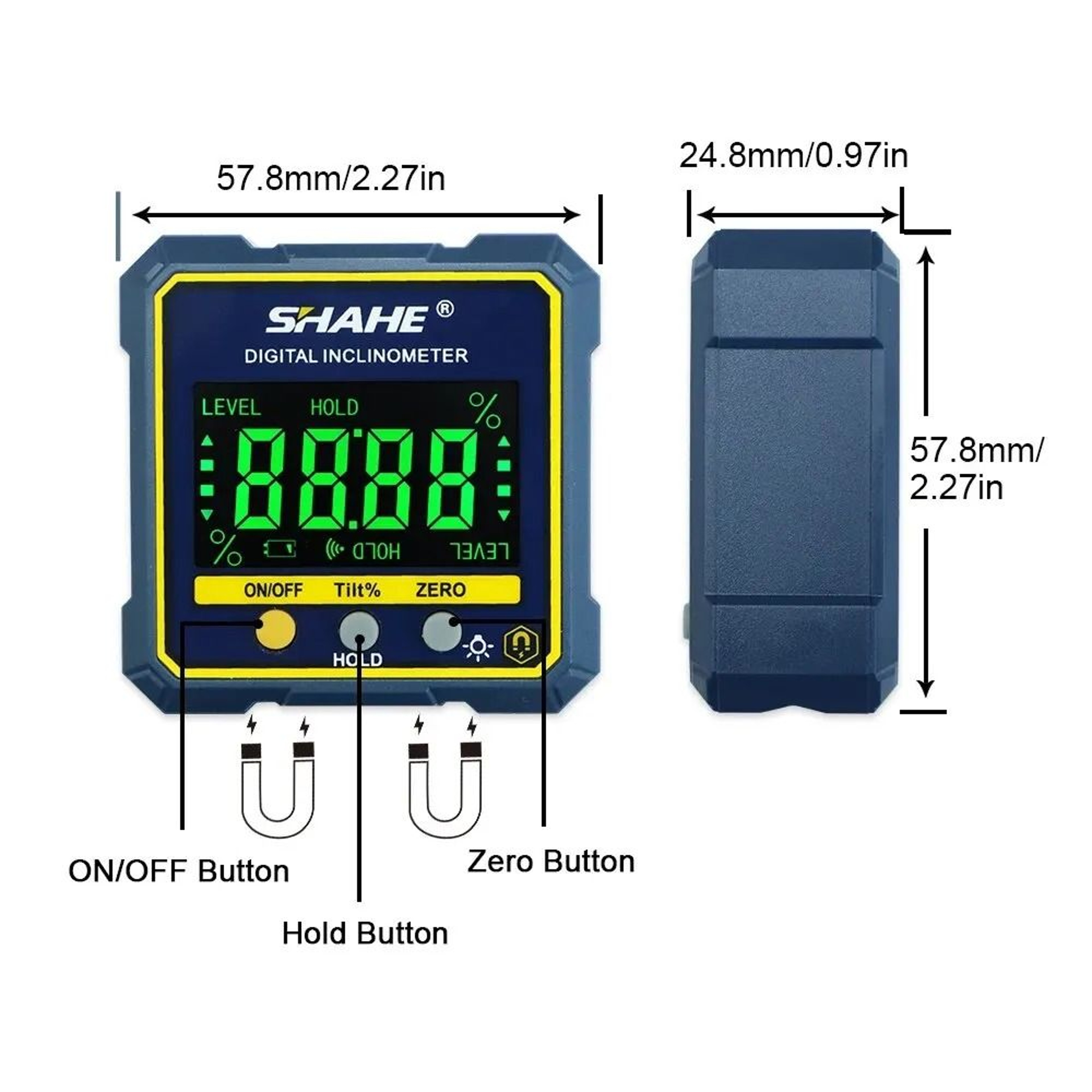 Digital Magnetic Angle Gauge With Backlit LCD Display 1