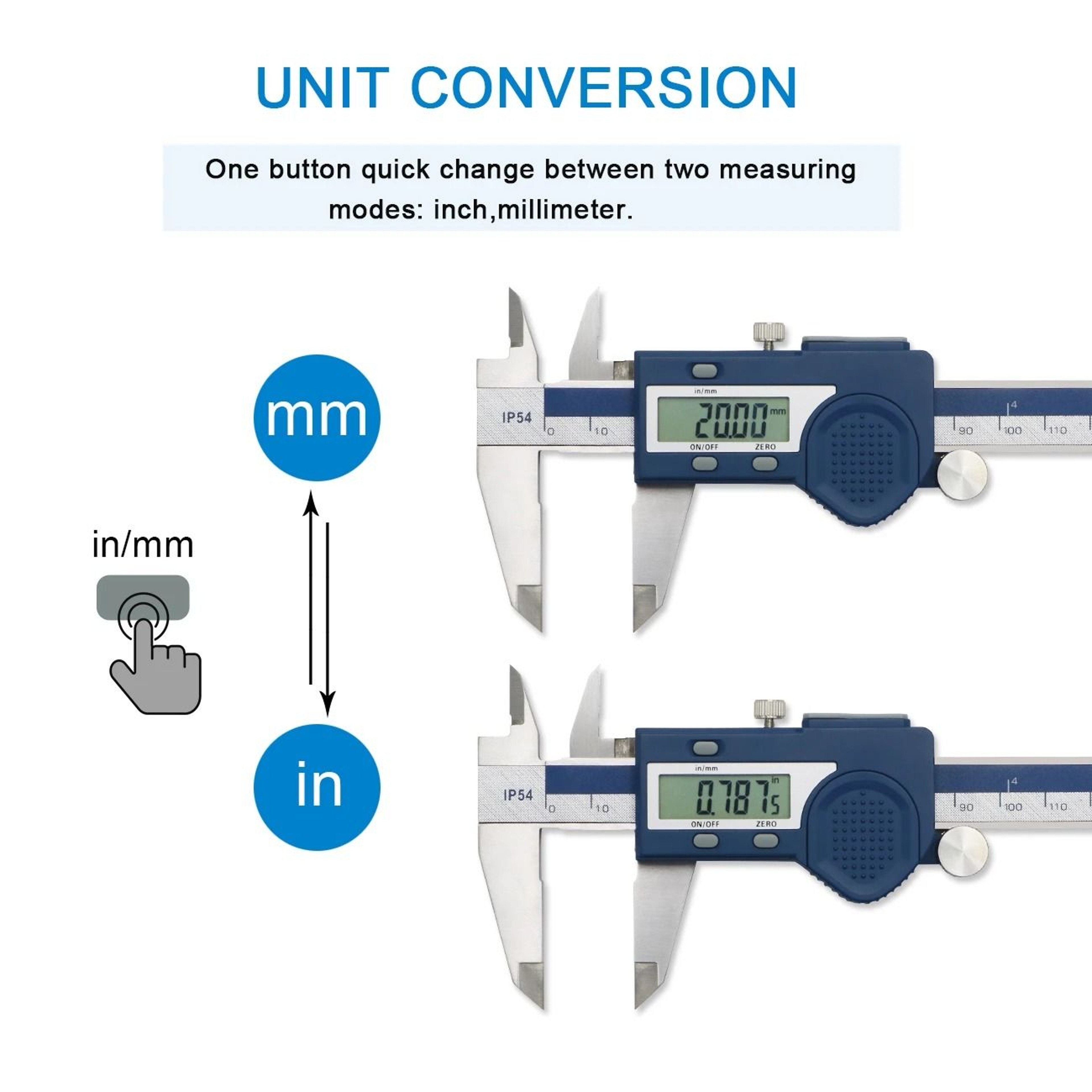Precision Stainless Steel Digital Vernier Caliper LCD Display 16