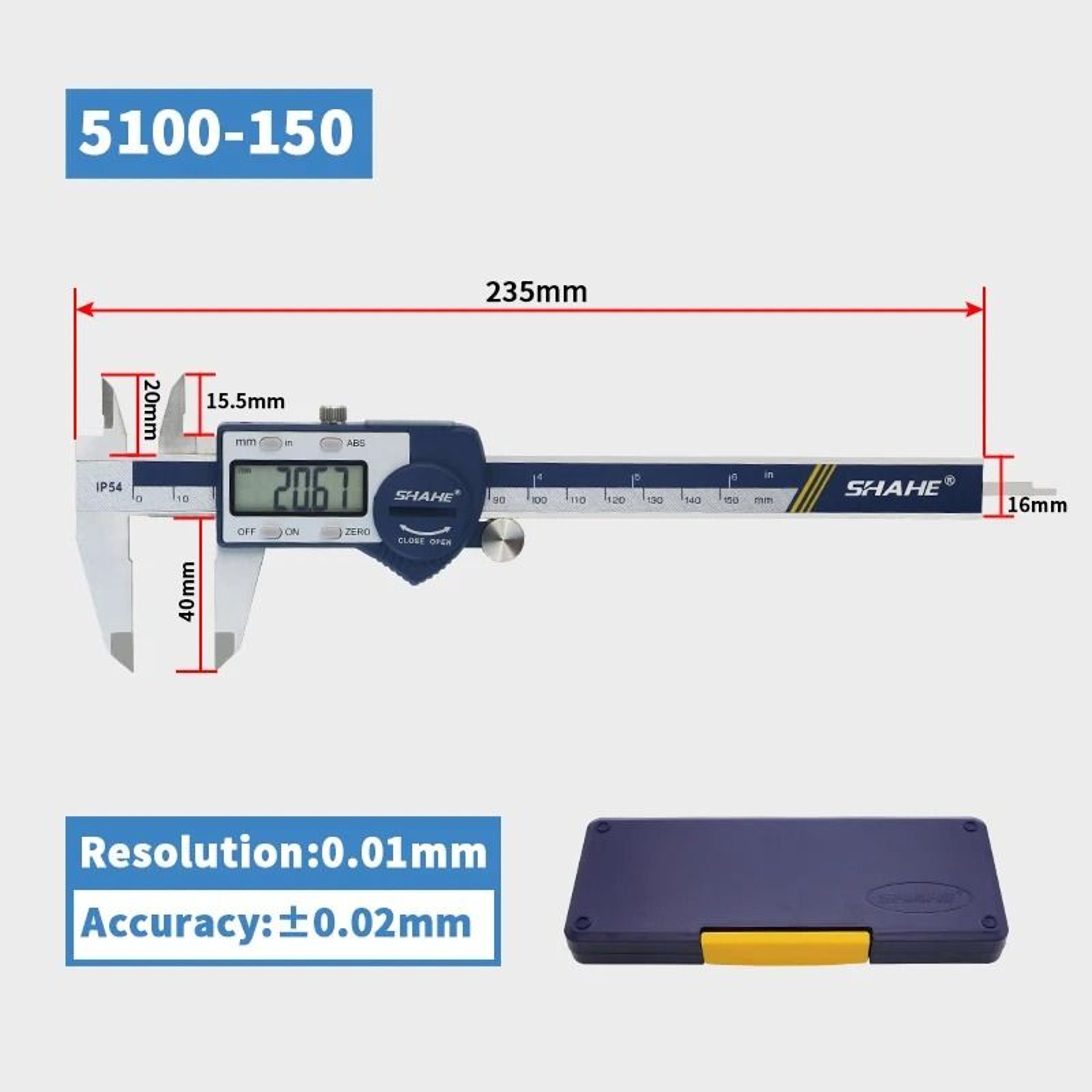 Precision IP54 Waterproof Digital Vernier Caliper With LCD Display 3