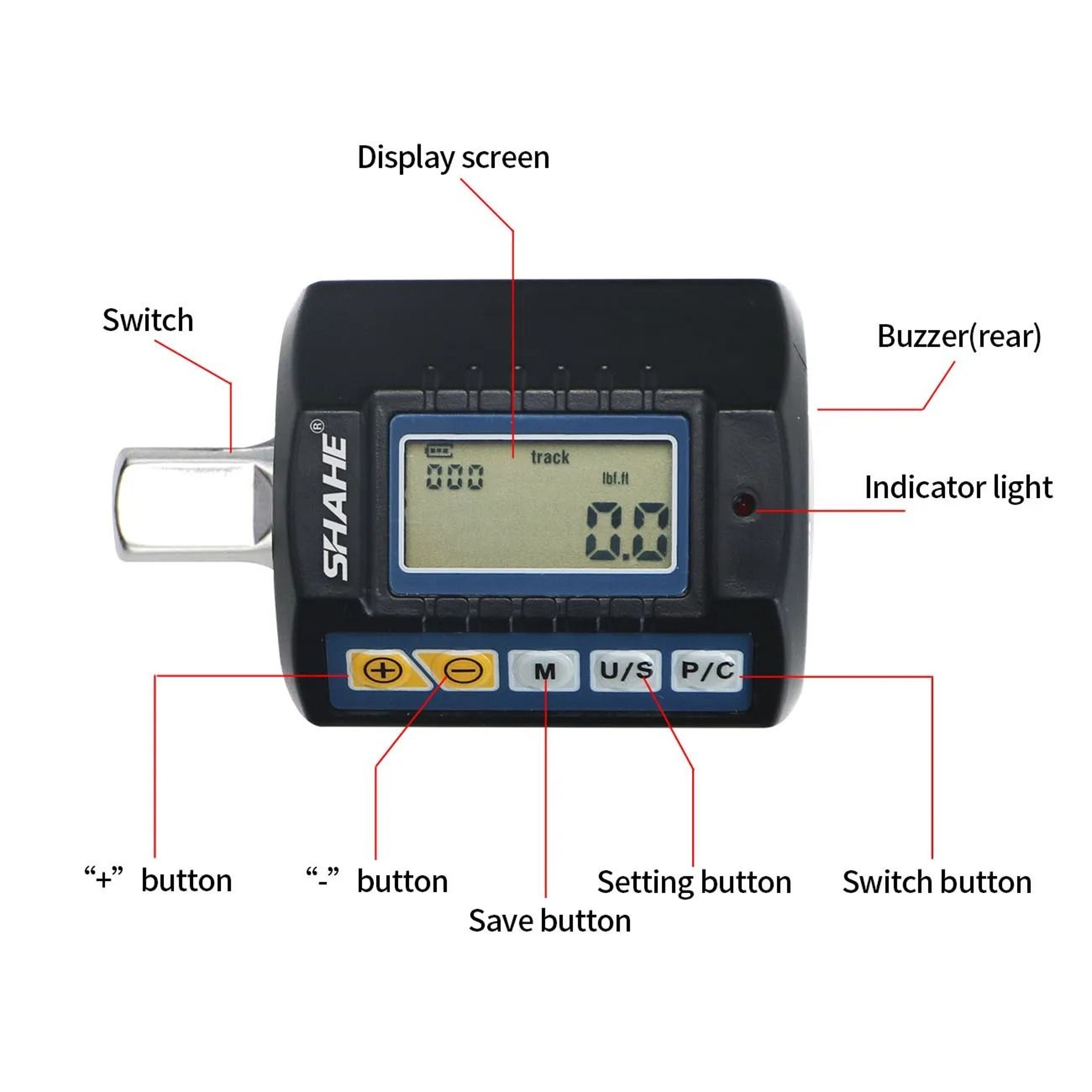 Precision Digital Torque Wrench Adapter With LCD Display 7