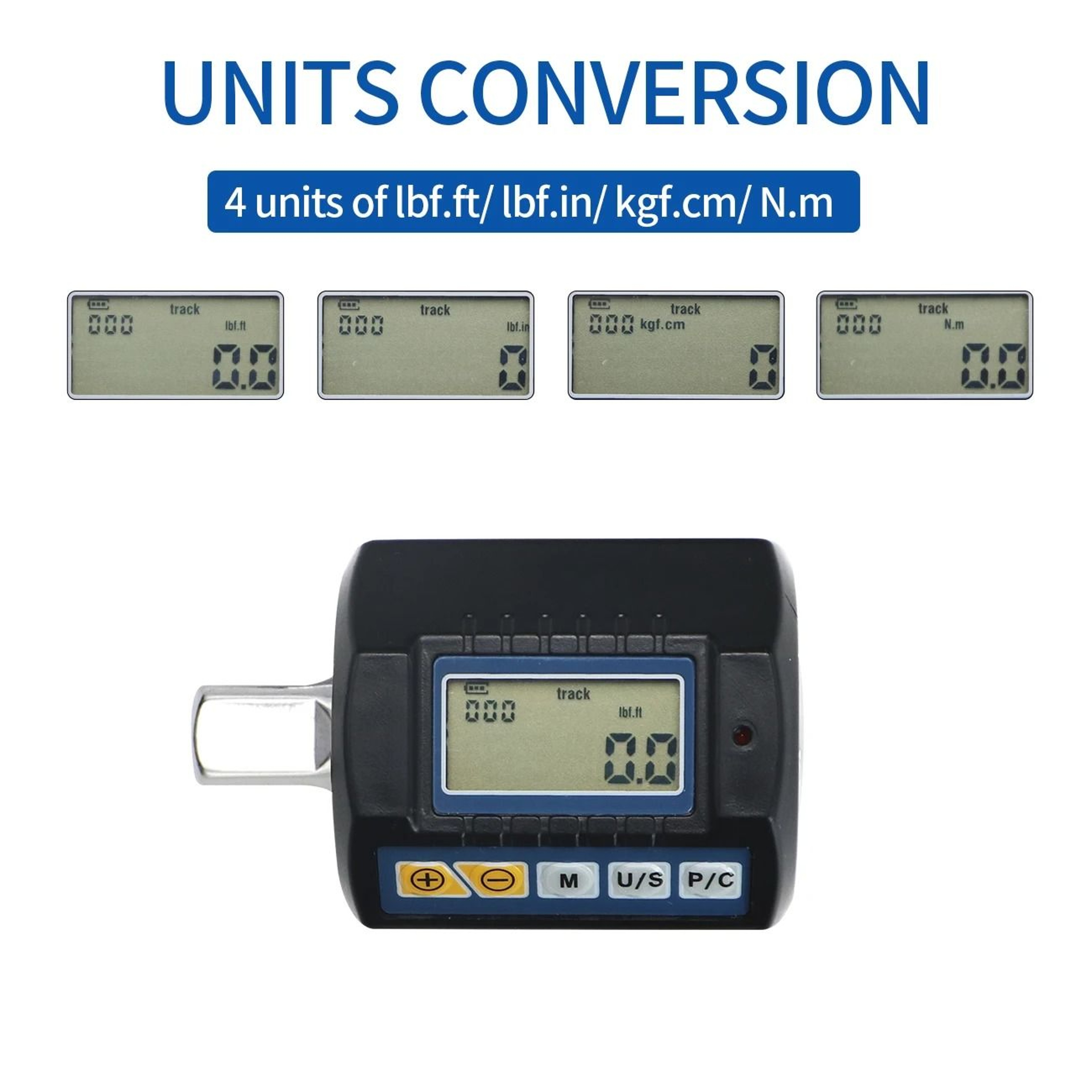 Digital Torque Wrench Adapter Kit With LCD Display And Socket Converters 6